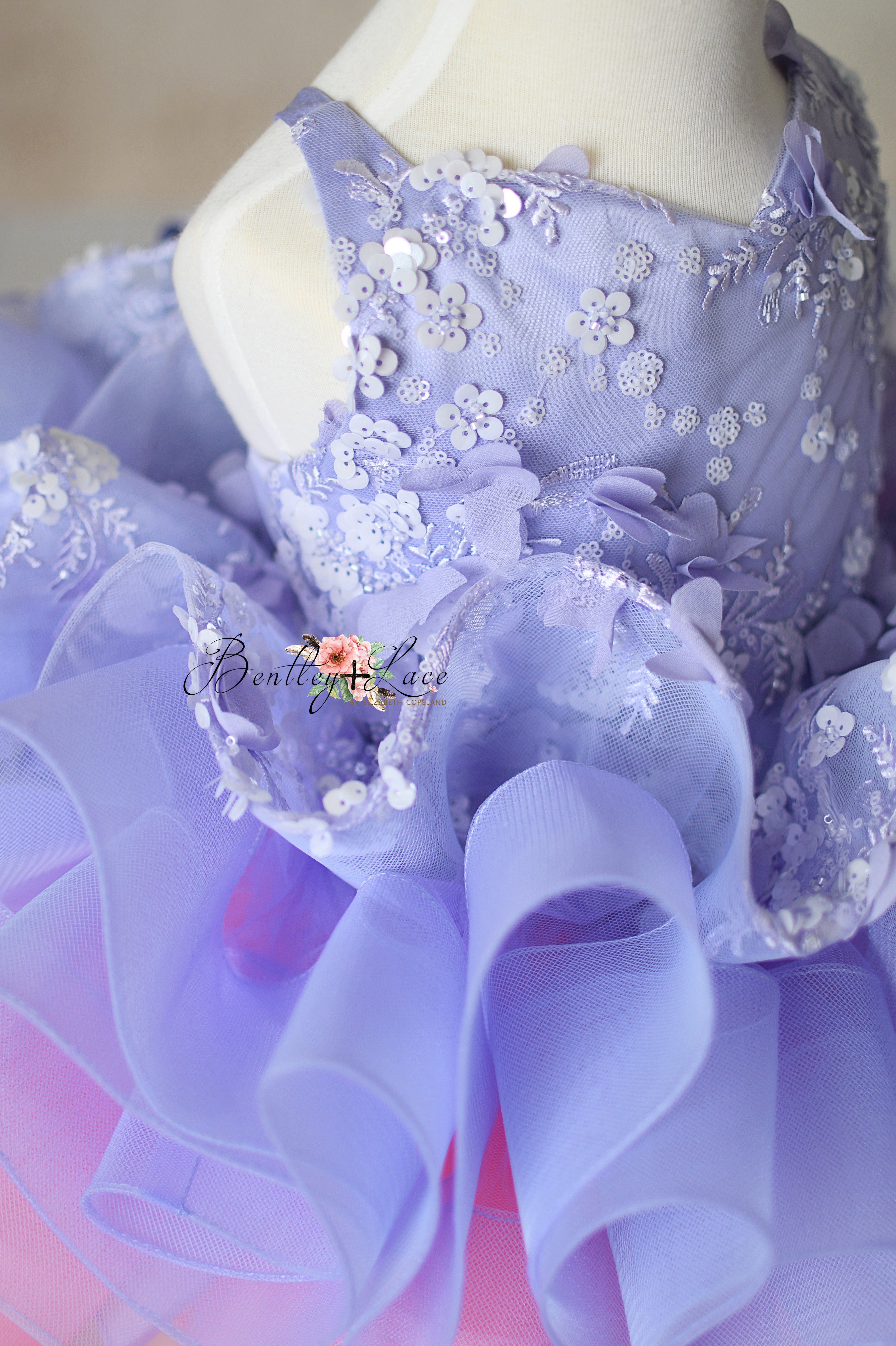 "Lilac Enchantment" - Petal length dress( 4 Year - 5 Year)