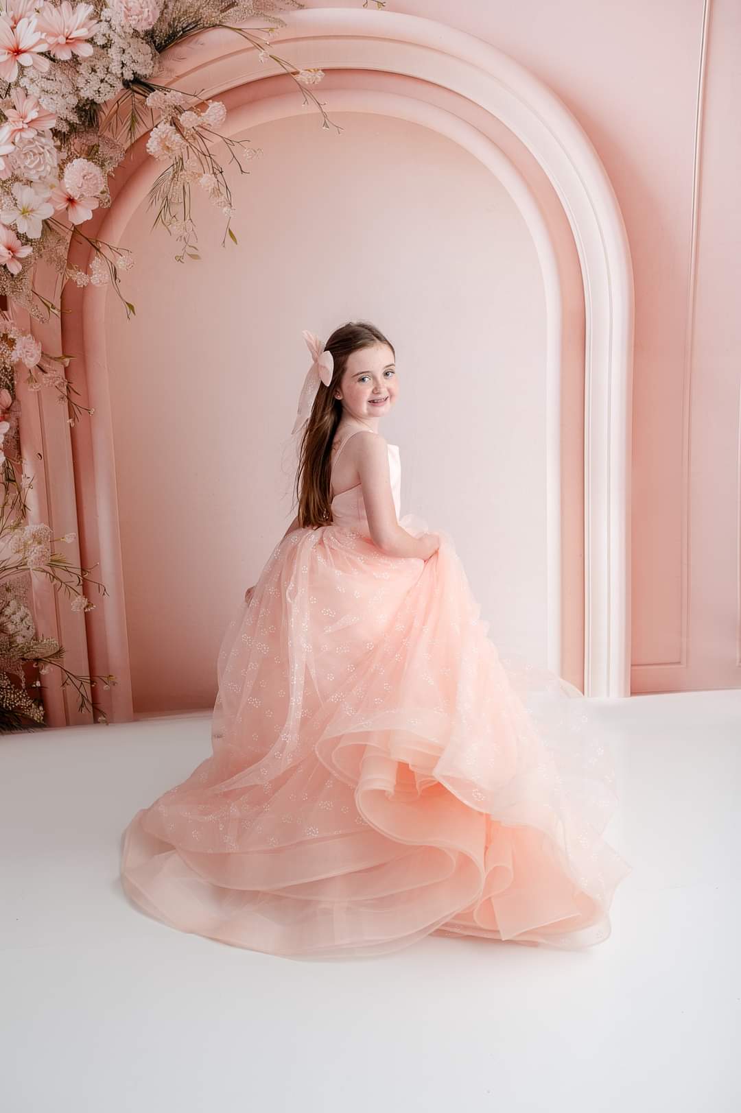 Floor length gown Daisy fabric (Child -Adult Sizes) - Custom color / fabric options available
