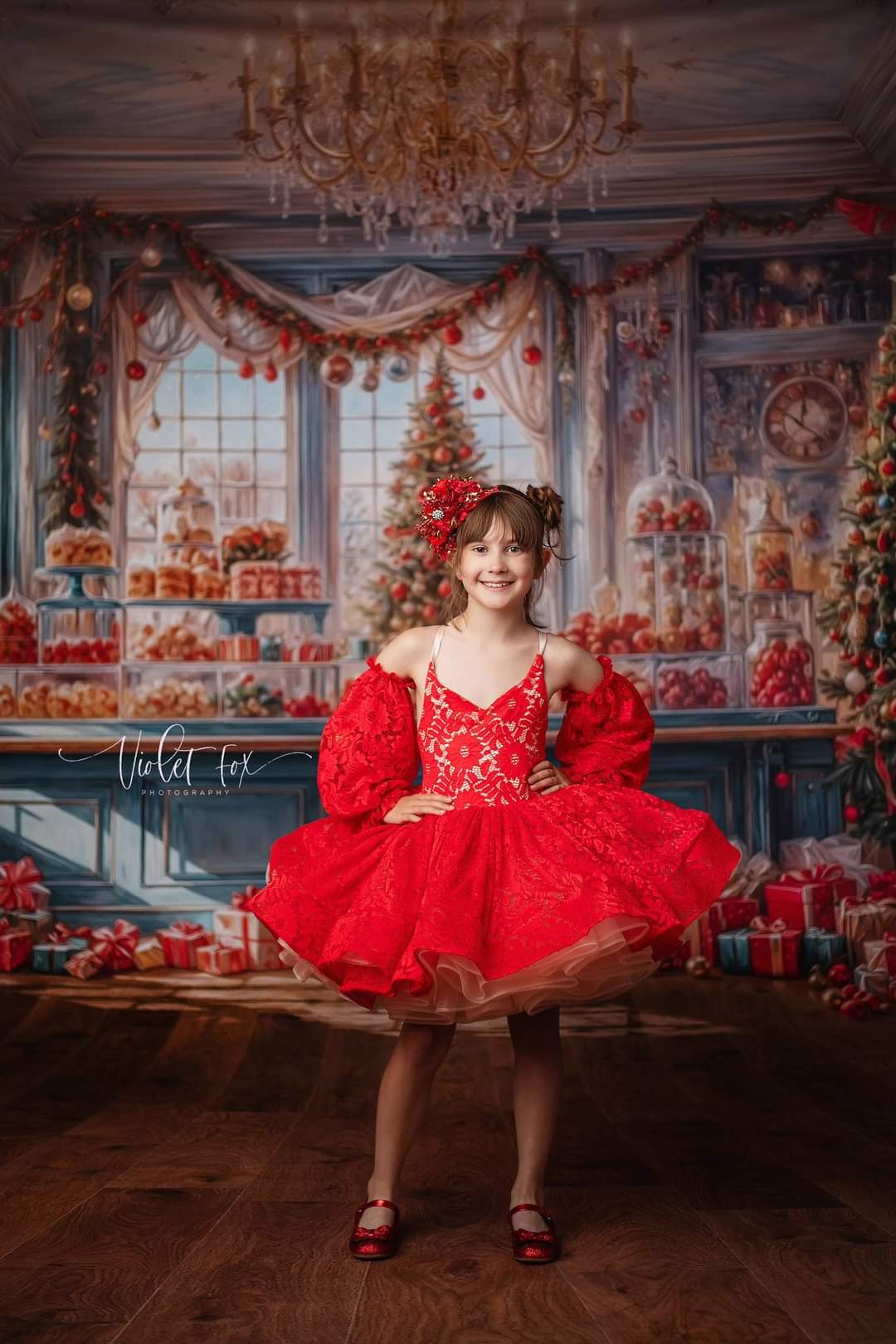 "Shelby" in Red- Petal Length Dress (4 Year-Petite 5 Year)