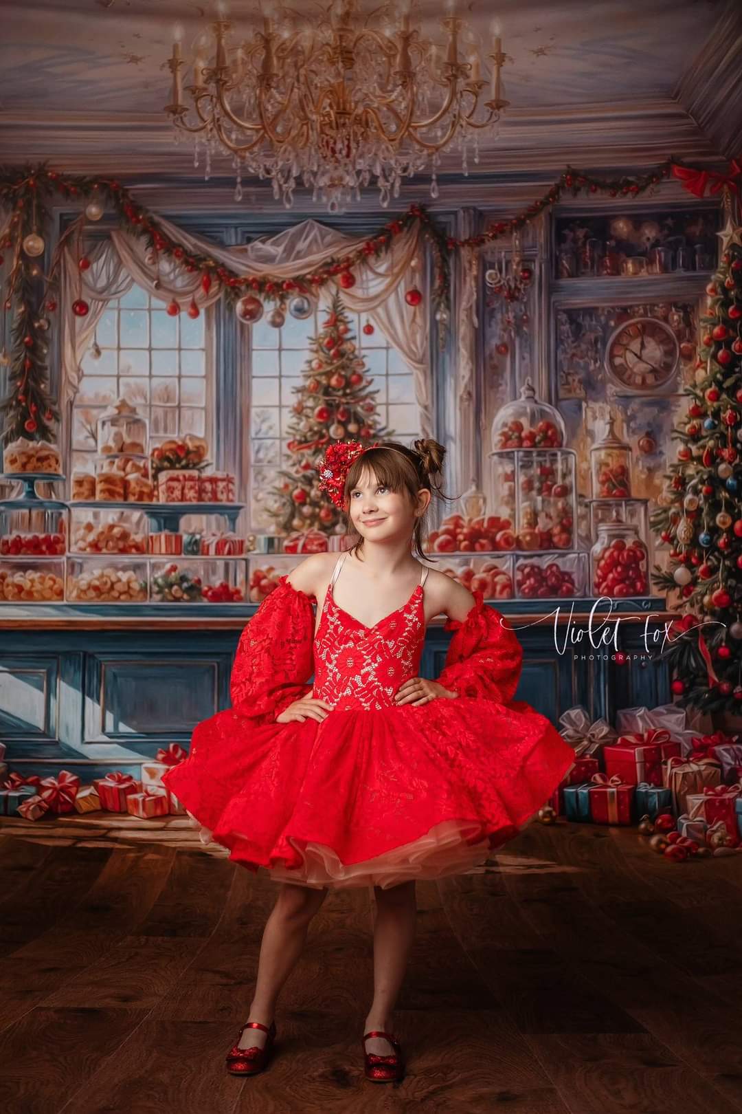 "Shelby" in Red- Petal Length Dress (4 Year-Petite 5 Year)