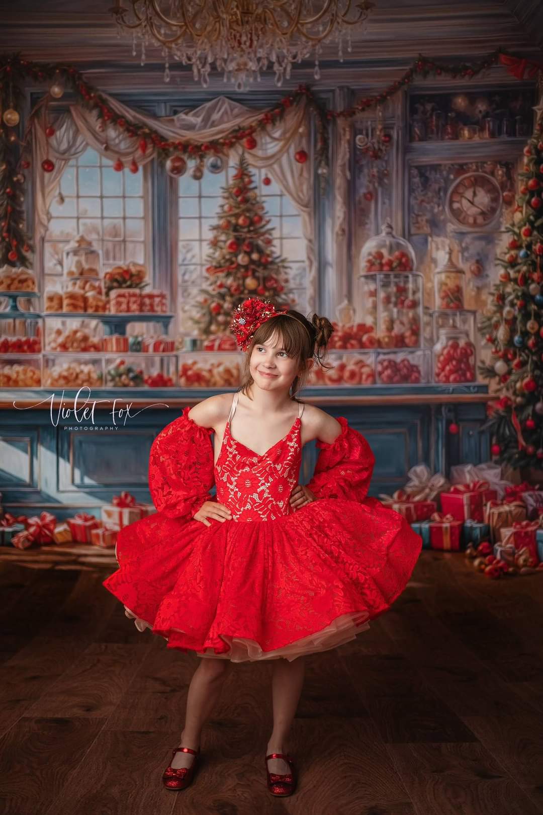 "Shelby" in Red- Petal Length Dress (4 Year-Petite 5 Year)