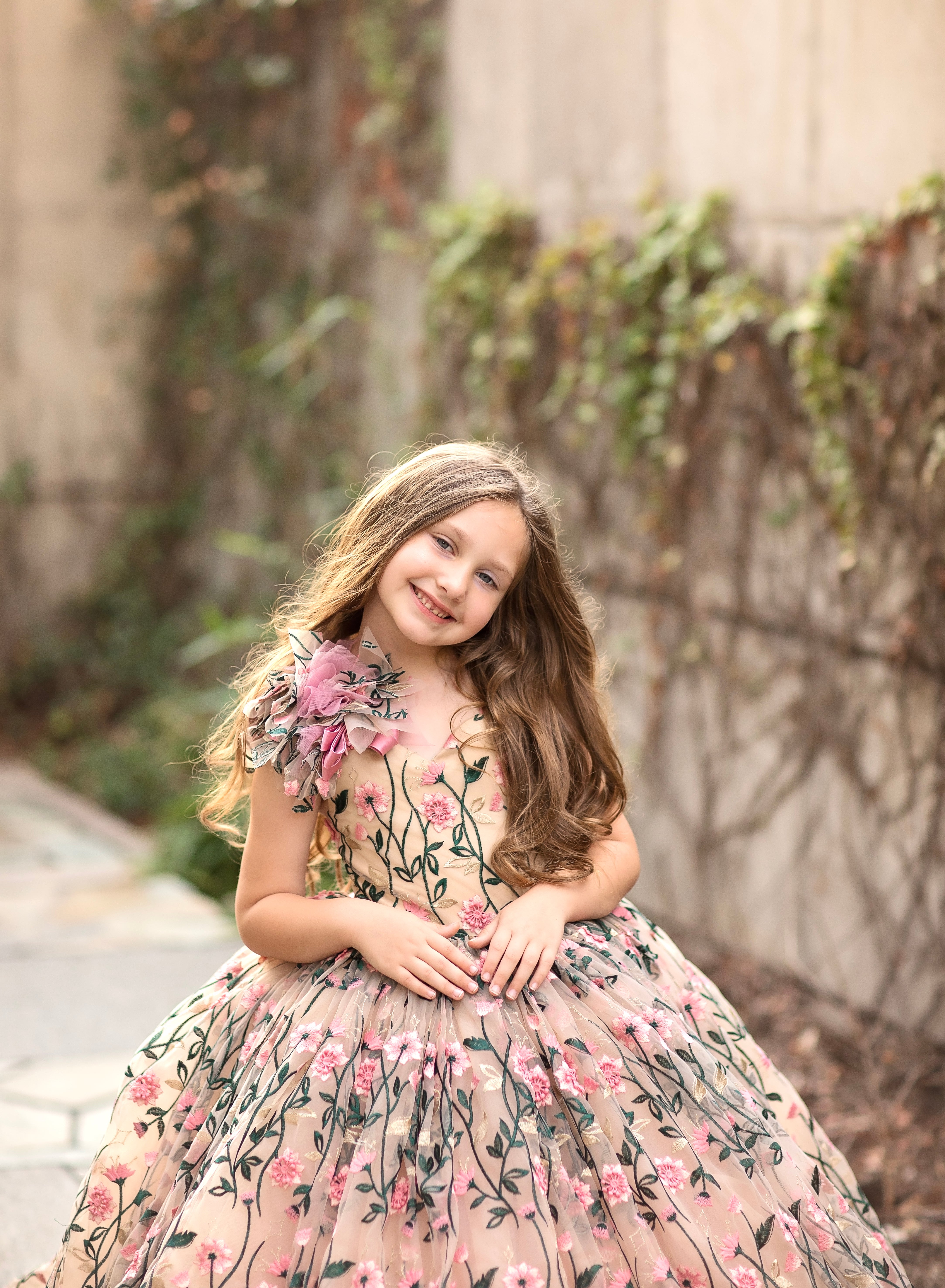 "Dance of the blooms" - Floor Length ( 5 Year - Petite 6 Year)