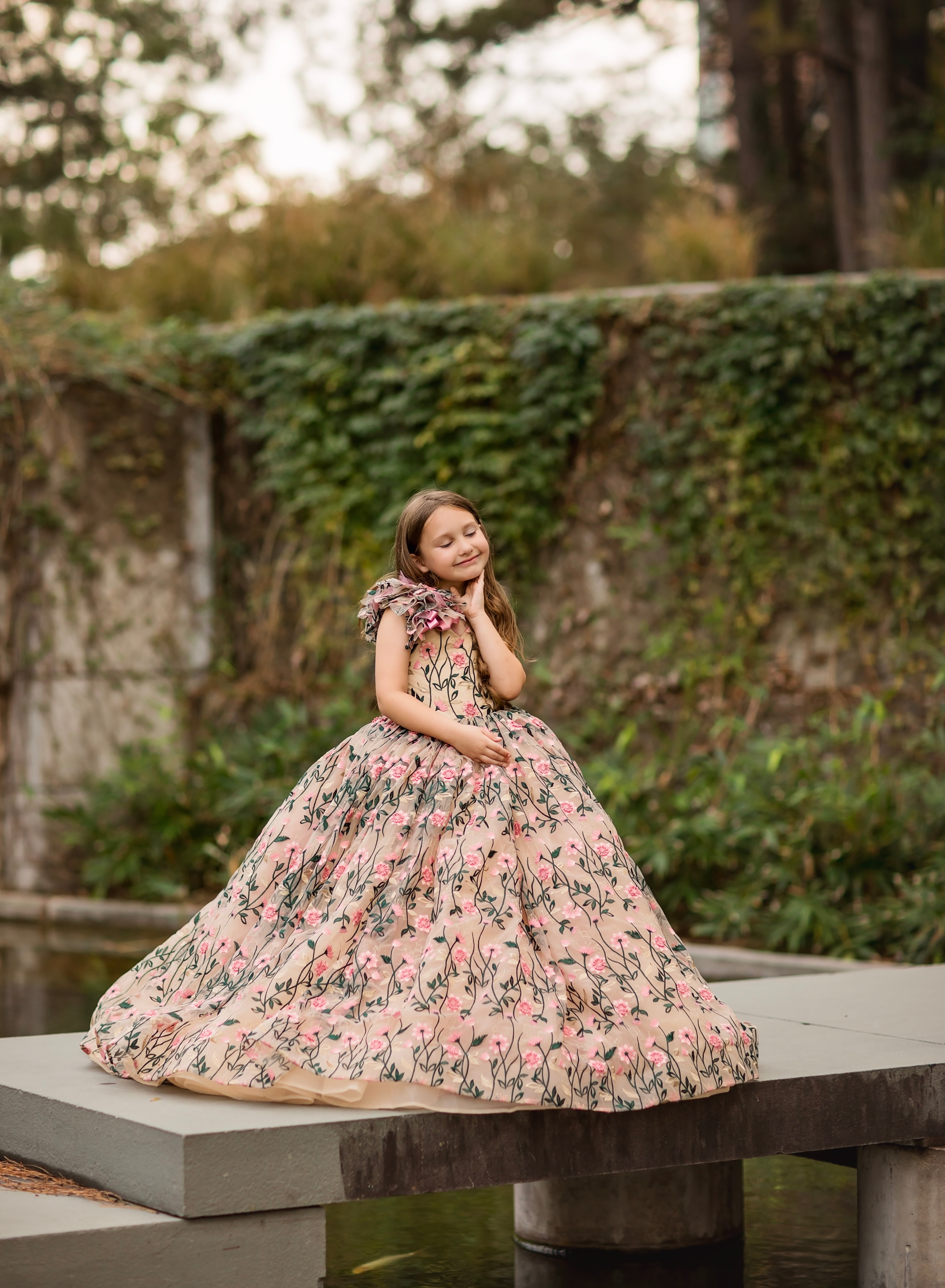 "Dance of the blooms" - Floor Length ( 5 Year - Petite 6 Year)