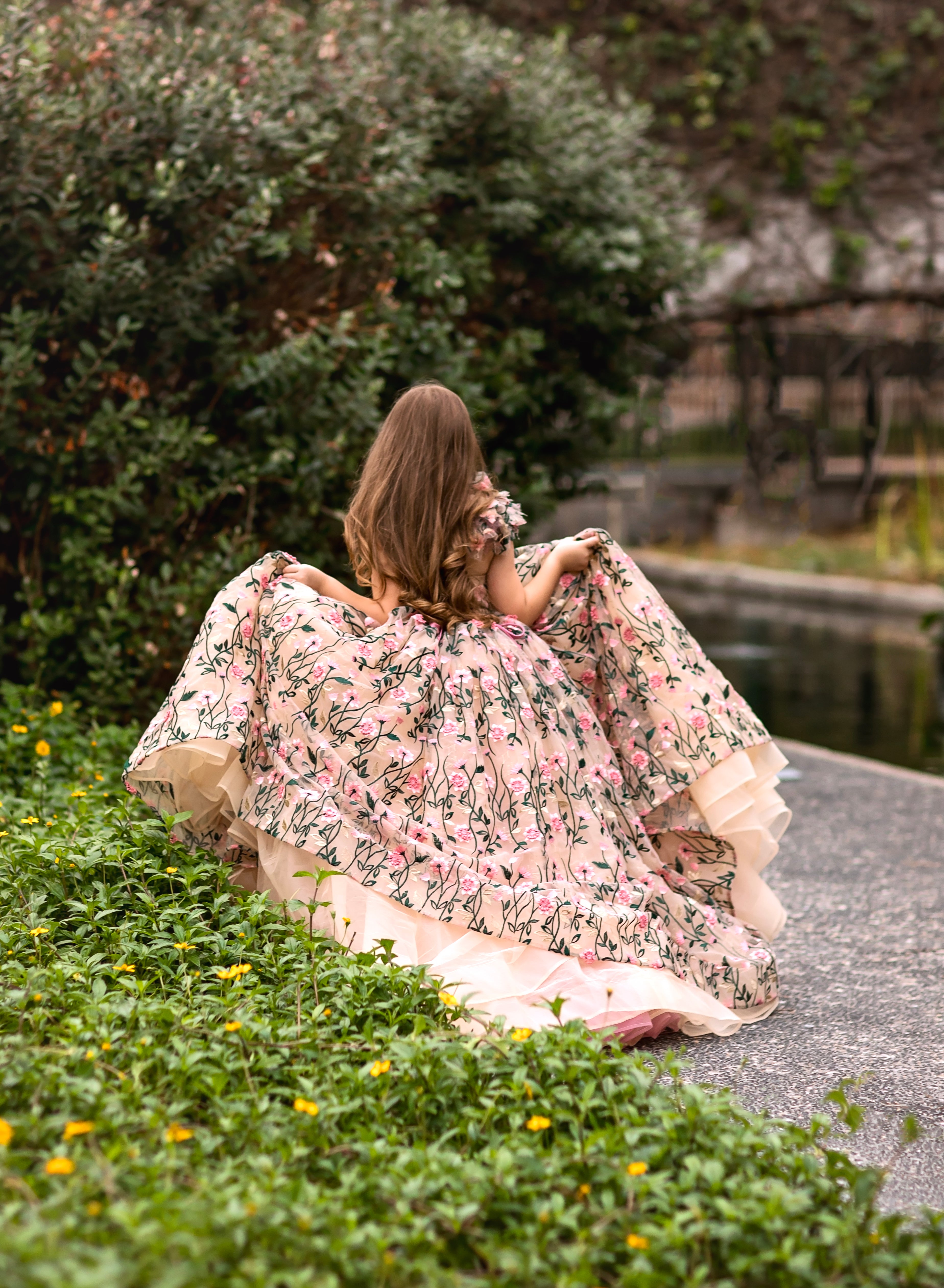 "Dance of the blooms" - Floor Length ( 5 Year - Petite 6 Year)