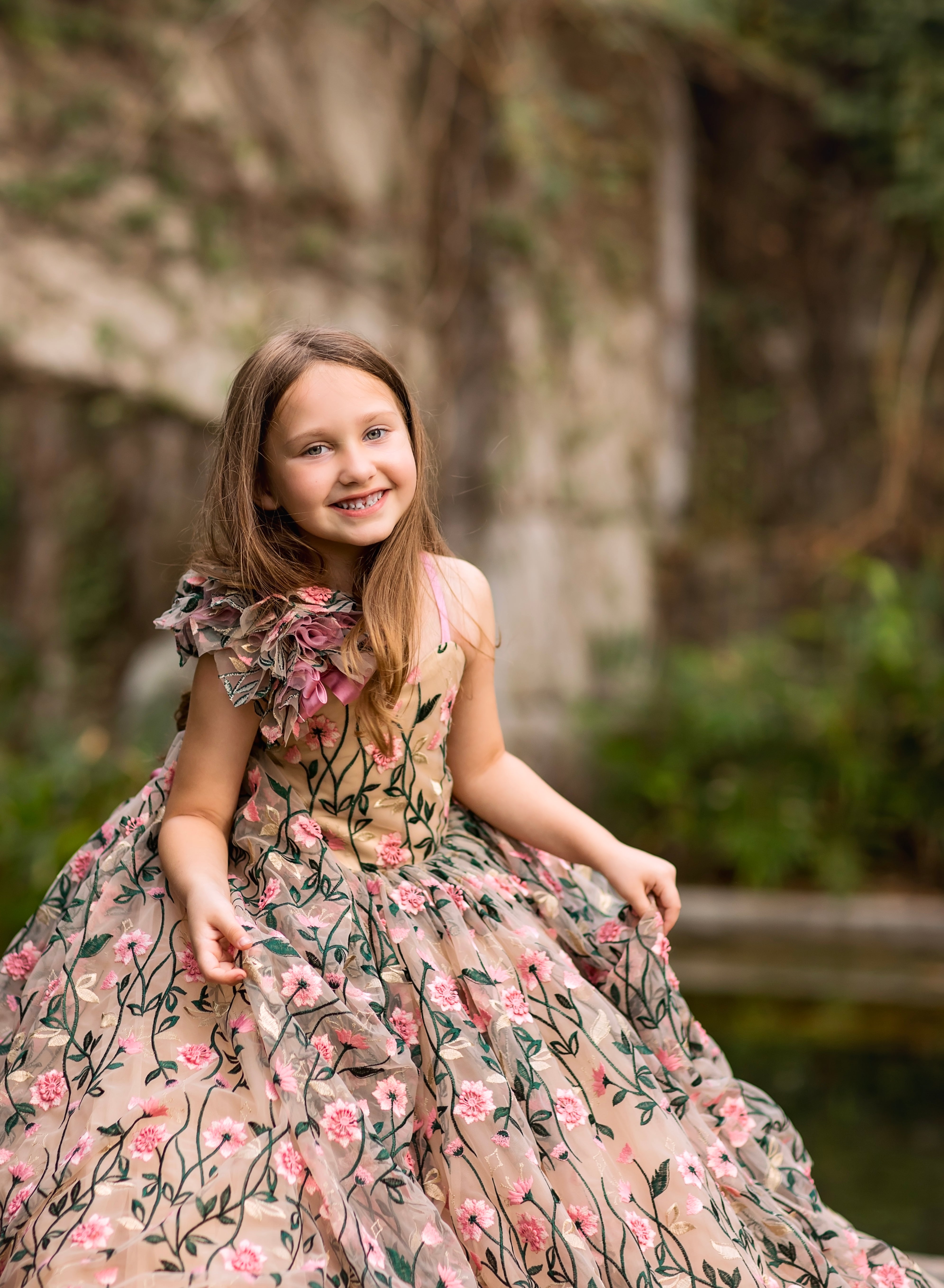 "Dance of the blooms" - Floor Length ( 5 Year - Petite 6 Year)