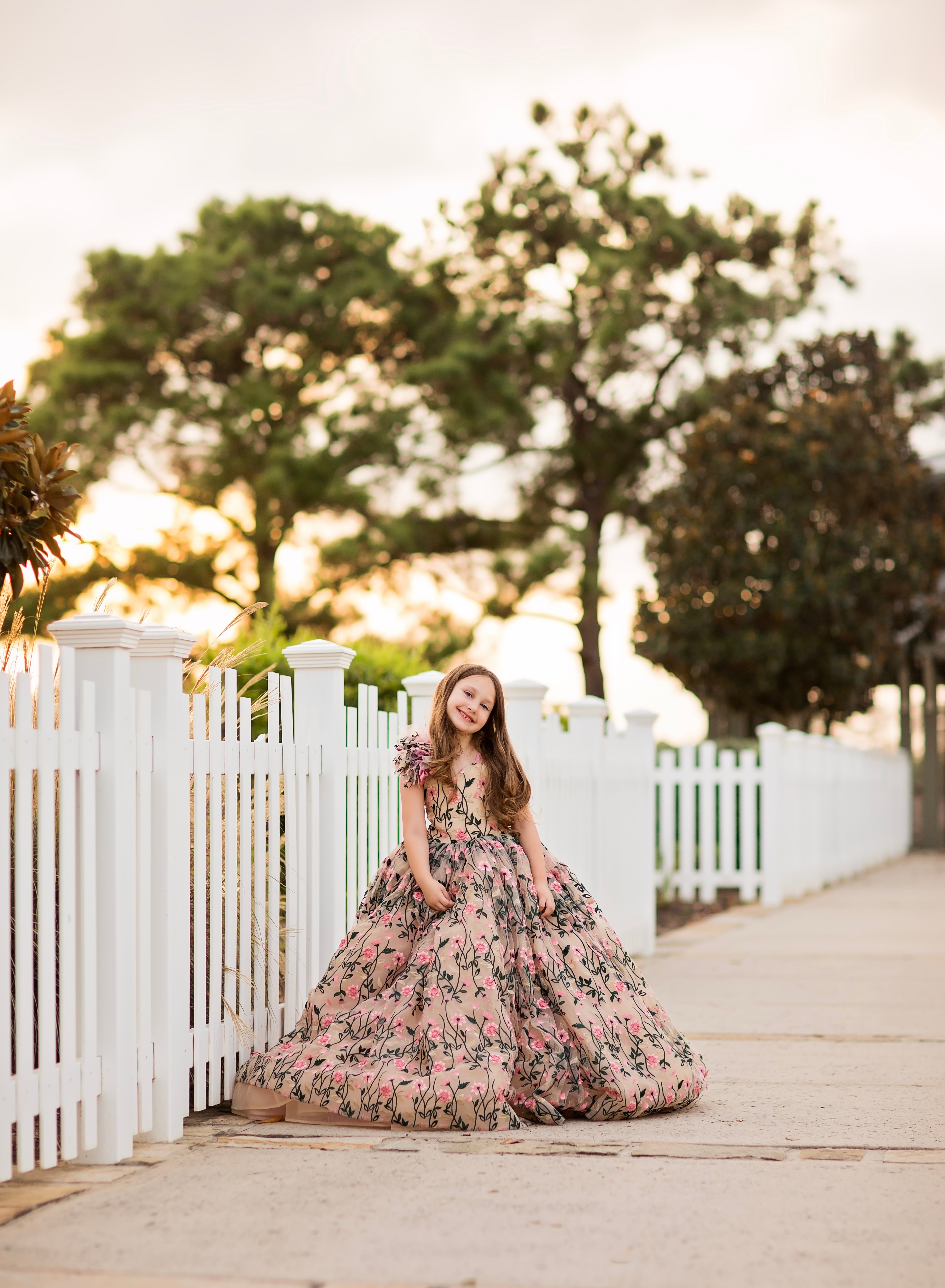 "Dance of the blooms" - Floor Length ( 5 Year - Petite 6 Year)