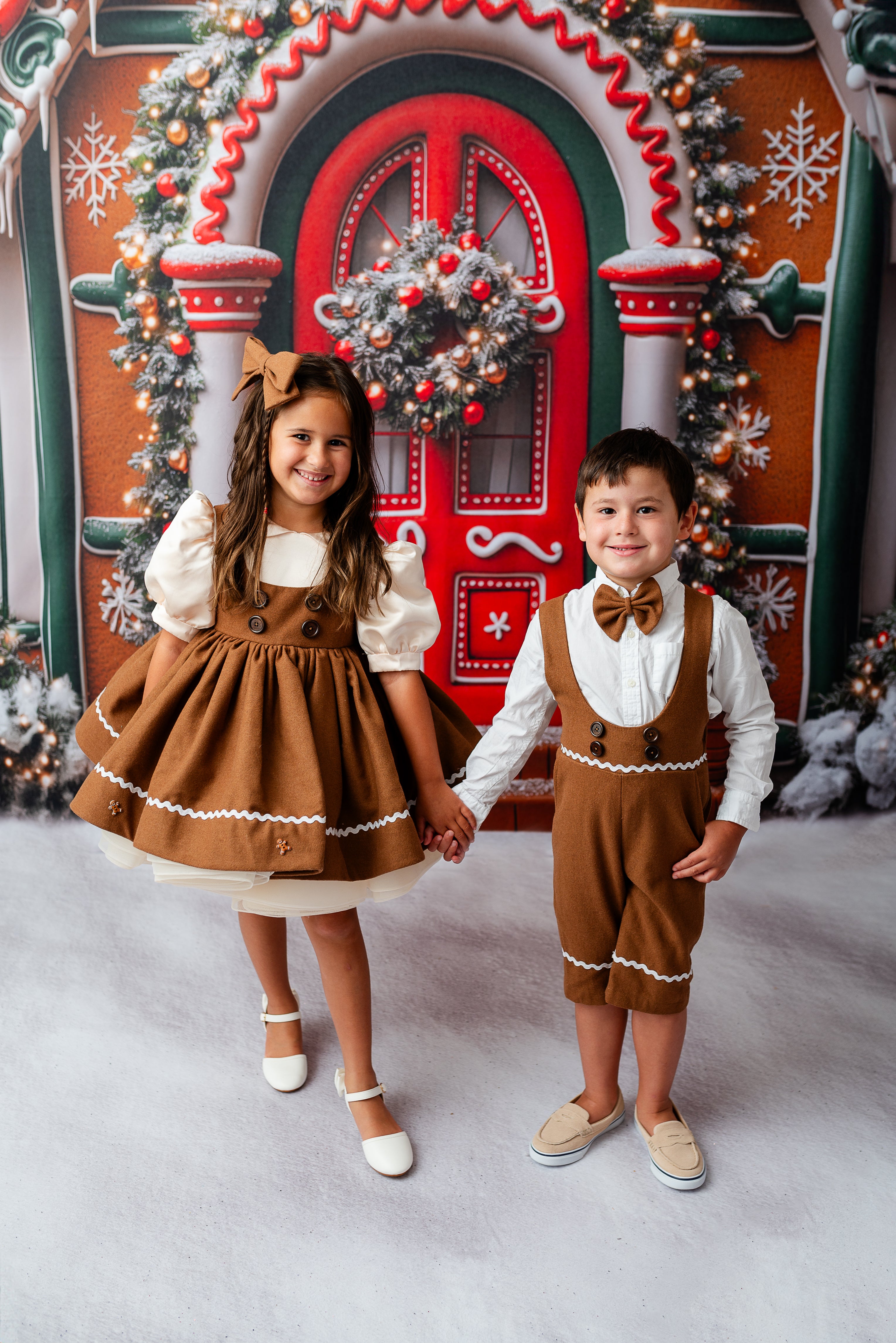 Gingerbread Vintage Length Dress Set (5-7 Years) | Includes Dress, Apron & Bow