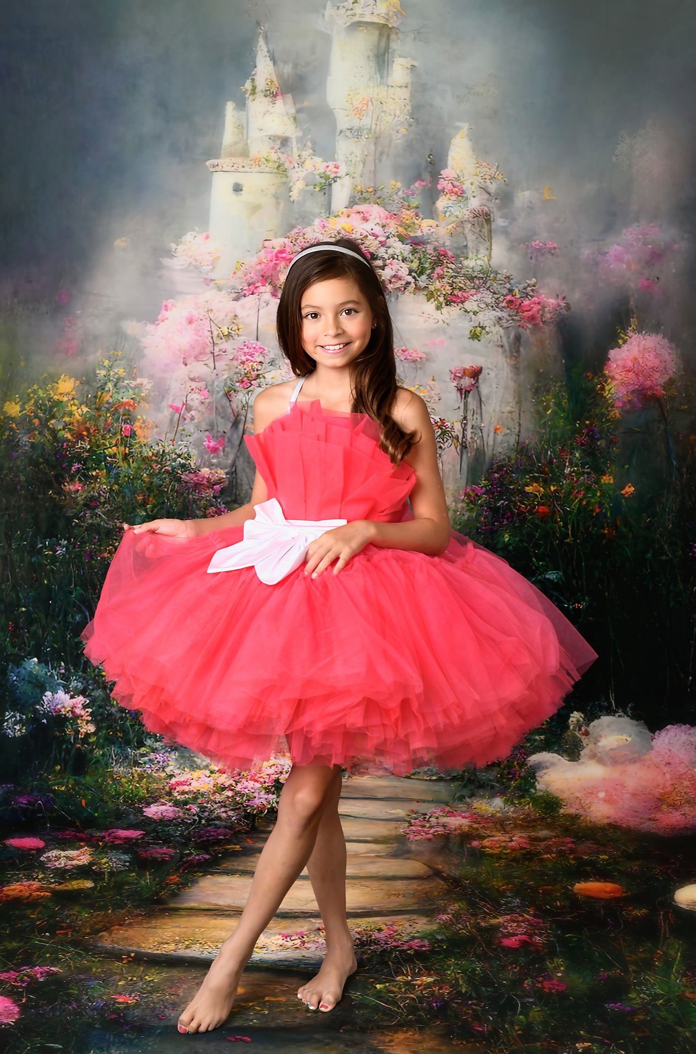 Barbie inspired gowns, barbie themed dress, short  rental gown, Girls tulle gowns, dream dress sessions, girls rental gowns- Girls dresses for photography sessions.
