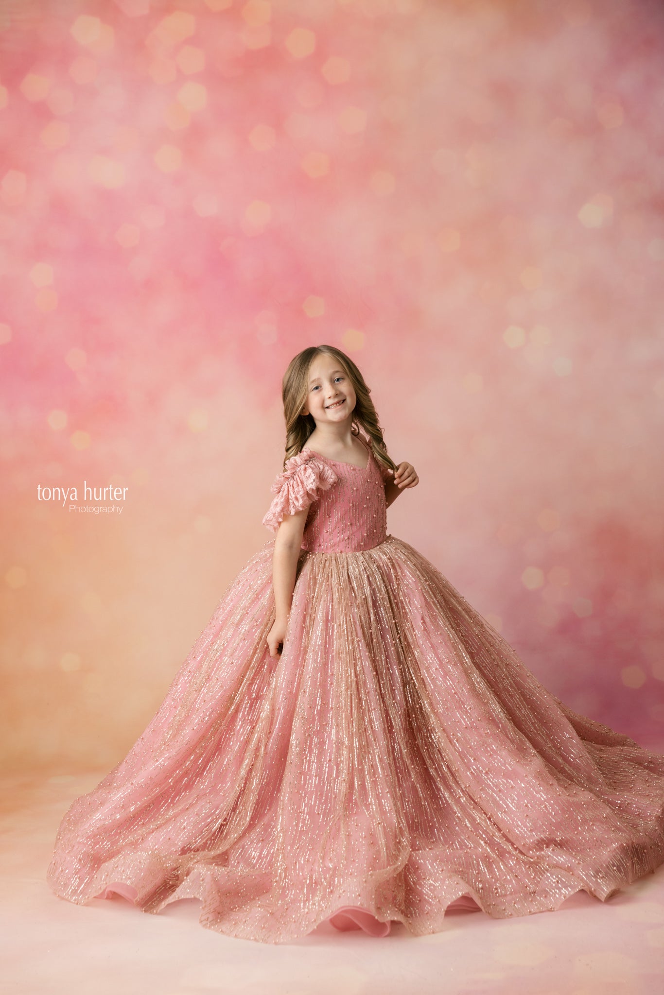 Rose Pink and Gold Stassi Gown – Perfect for Photoshoots and Special Events