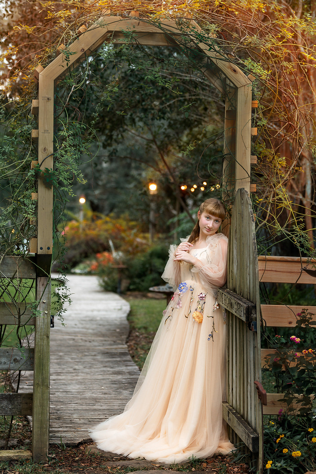 Jessica Floral Tulle Boho Gown with Detachable Sleeves | Teen & Adult Jessica Floral Tulle Boho Gown with Detachable Sleeves | Teen & Adult