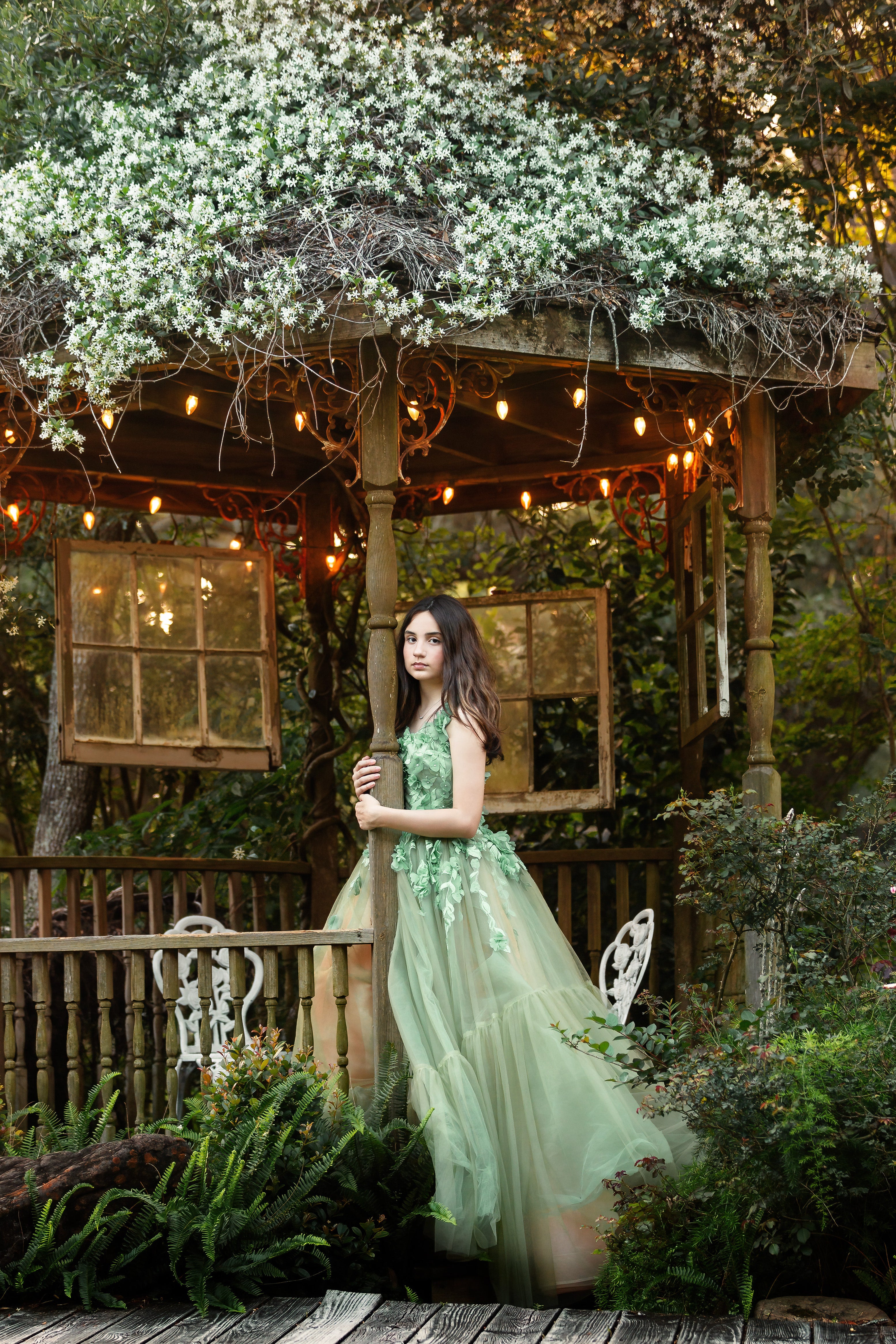 "Sage Symphony " Couture Floor length gown (Adult 2-8)