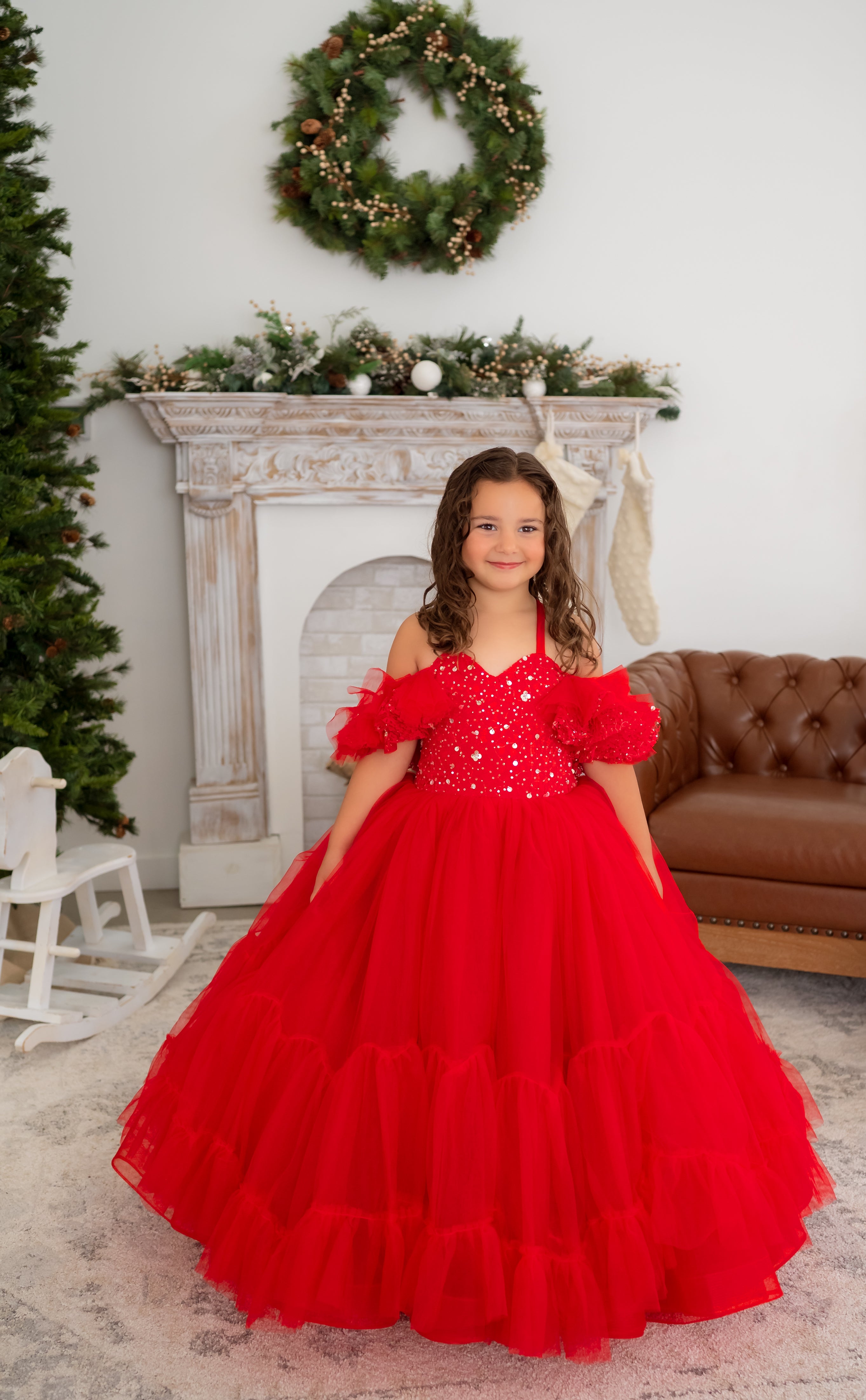 Poise- floor long gown -off shoulder details (4- 5 year)