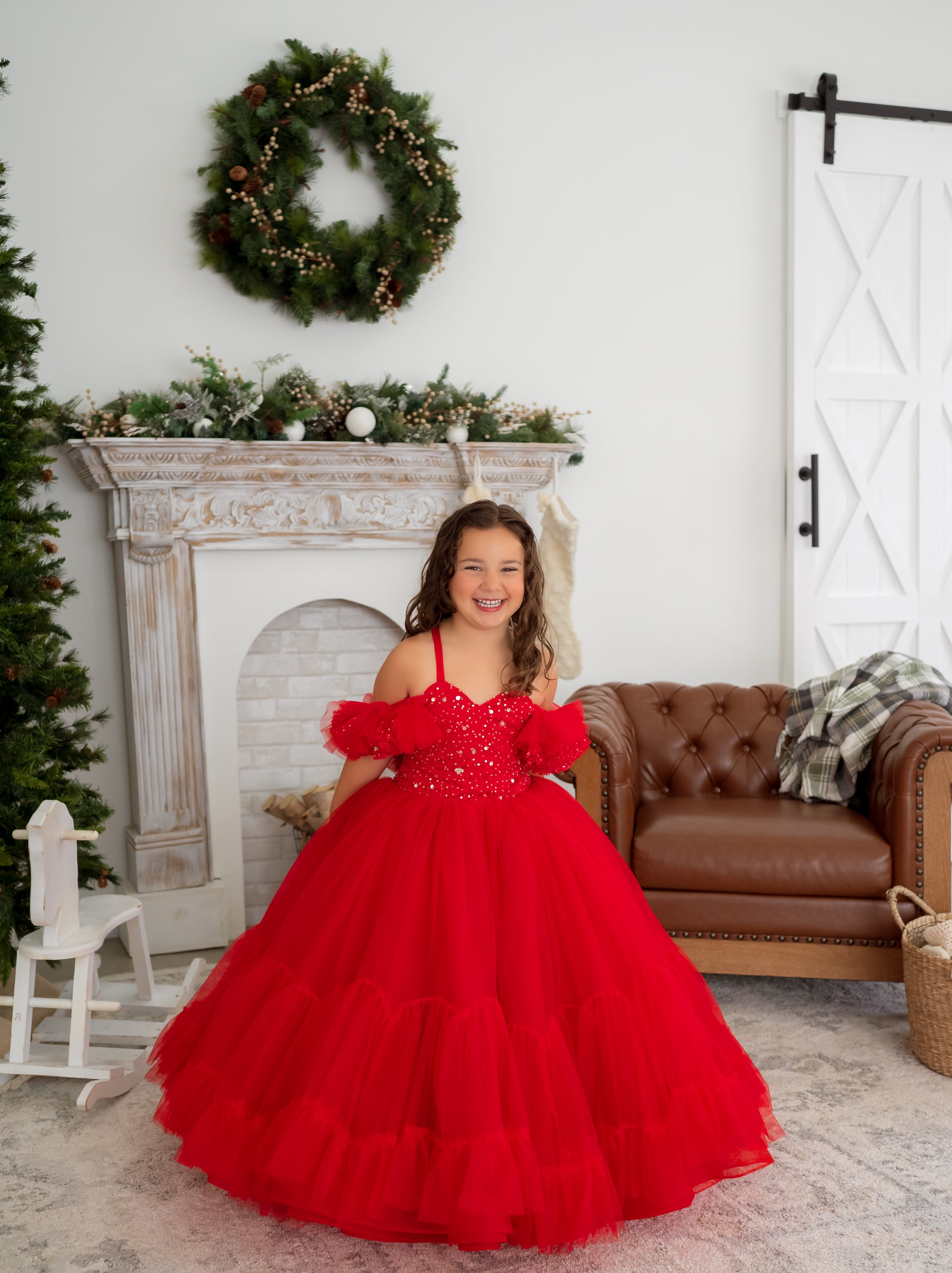 Poise- floor long gown -off shoulder details (4- 5 year)