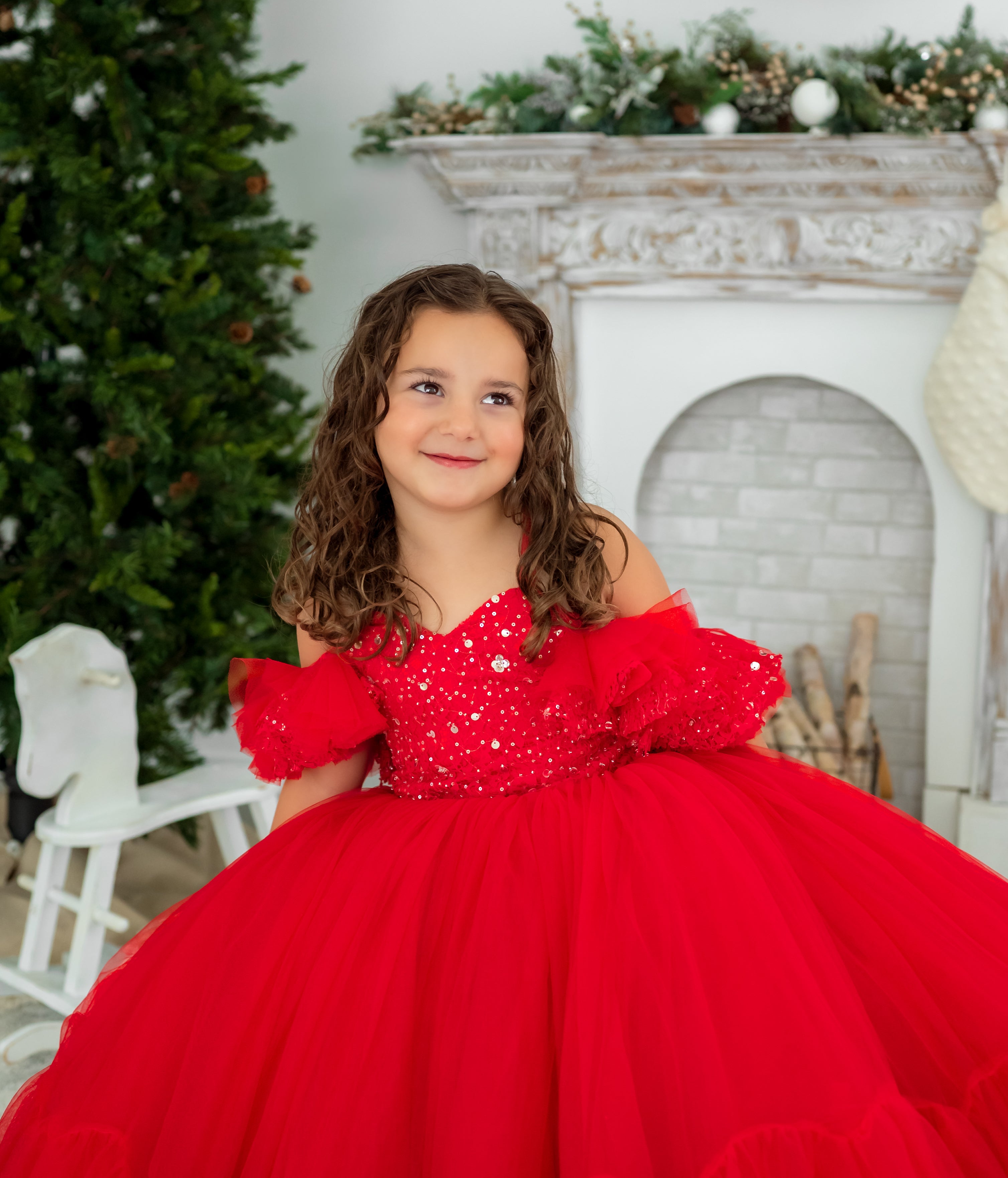 Poise- floor long gown -off shoulder details (4- 5 year)