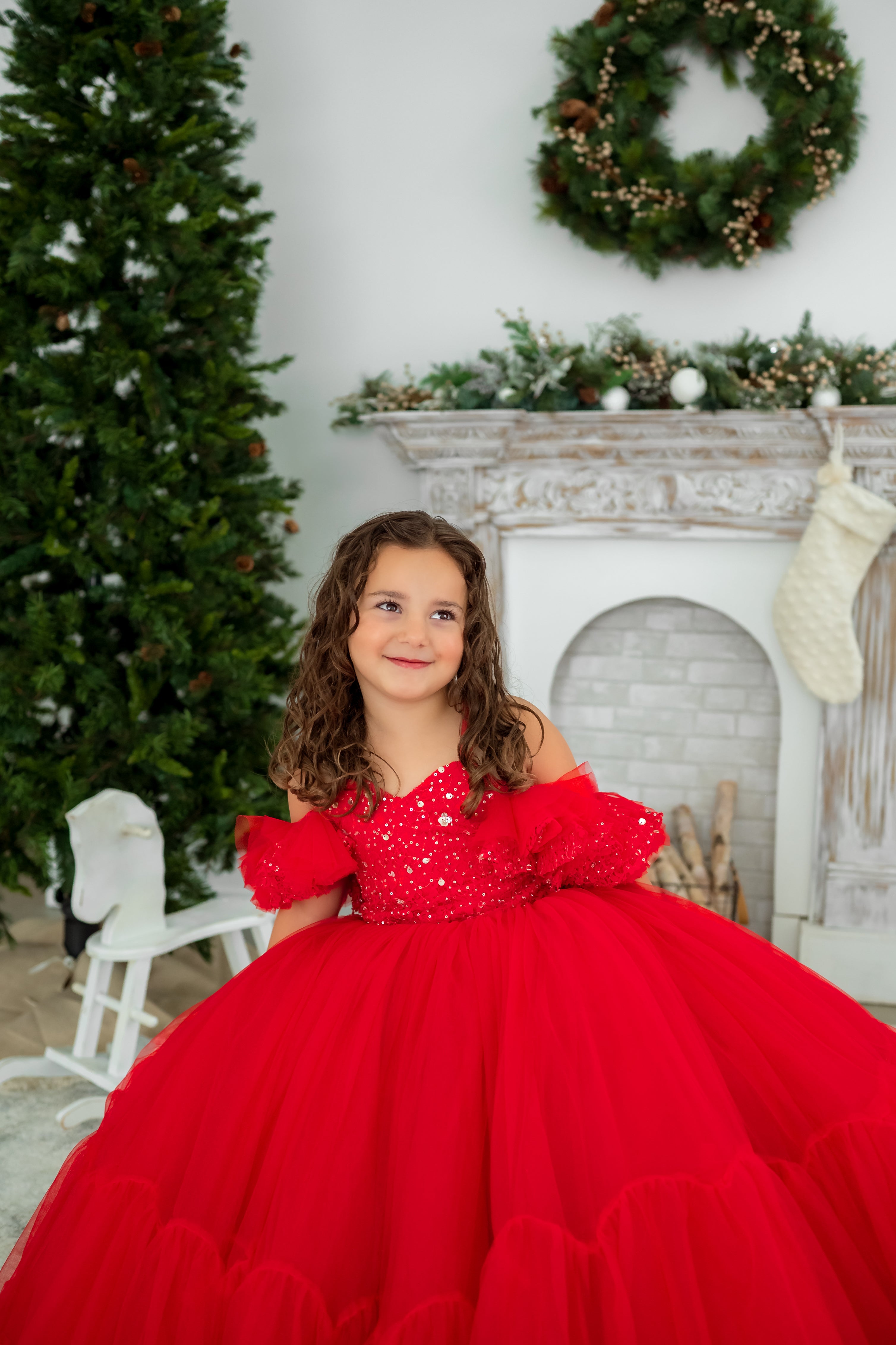 Poise- floor long gown -off shoulder details (4- 5 year)