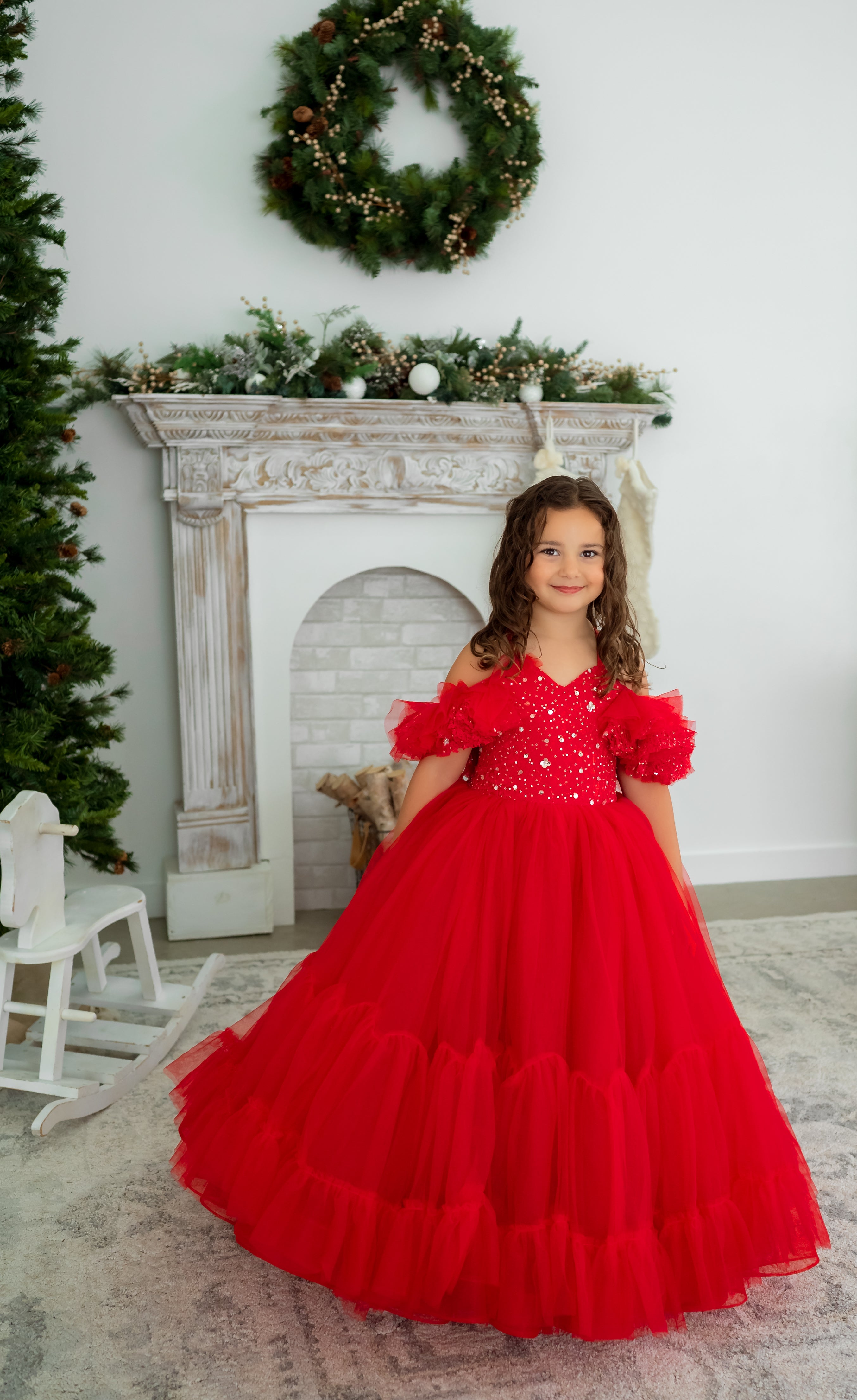 Poise- floor long gown -off shoulder details (4- 5 year)