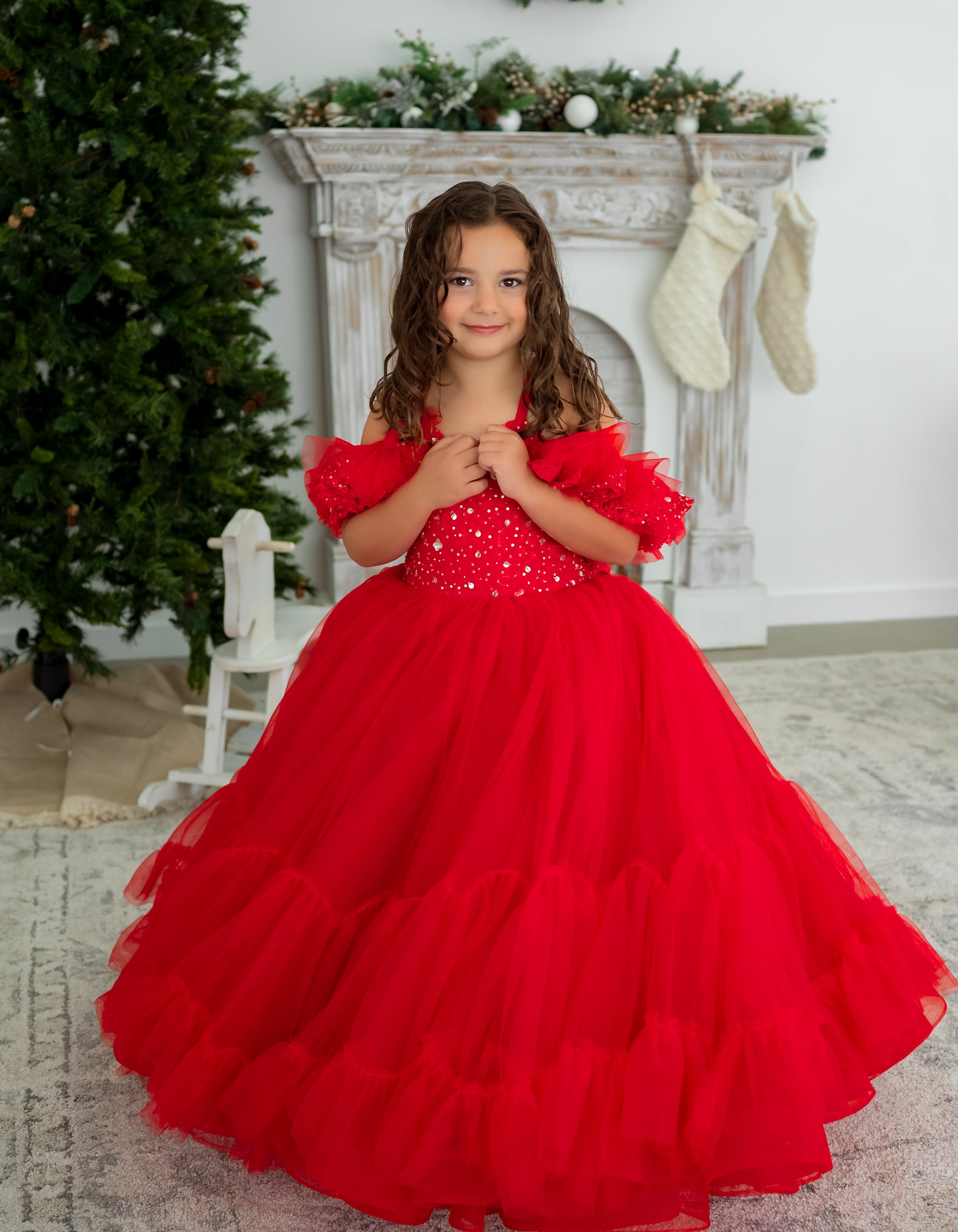 Poise- floor long gown -off shoulder details (4- 5 year)