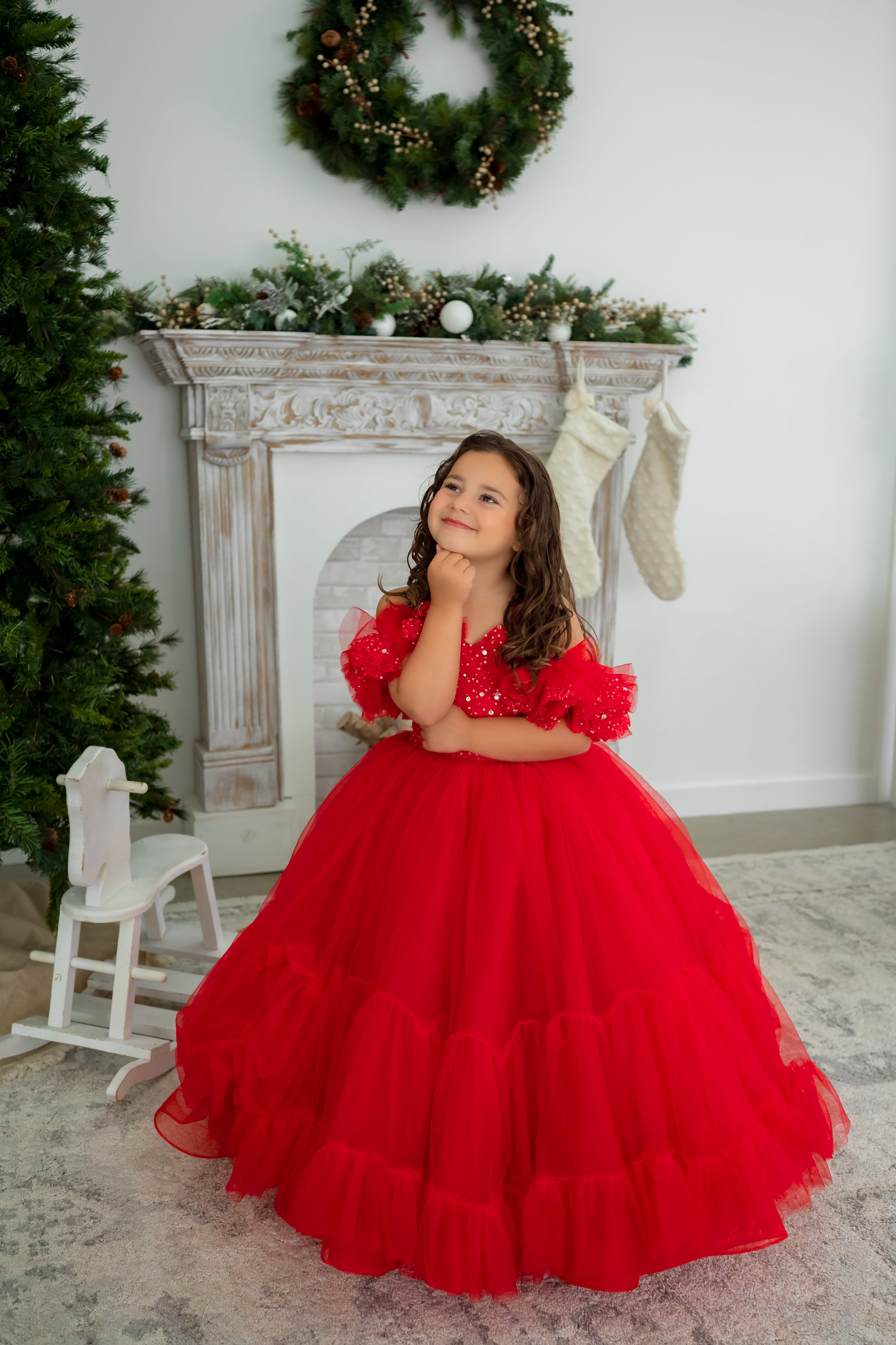 Poise- floor long gown -off shoulder details (4- 5 year)