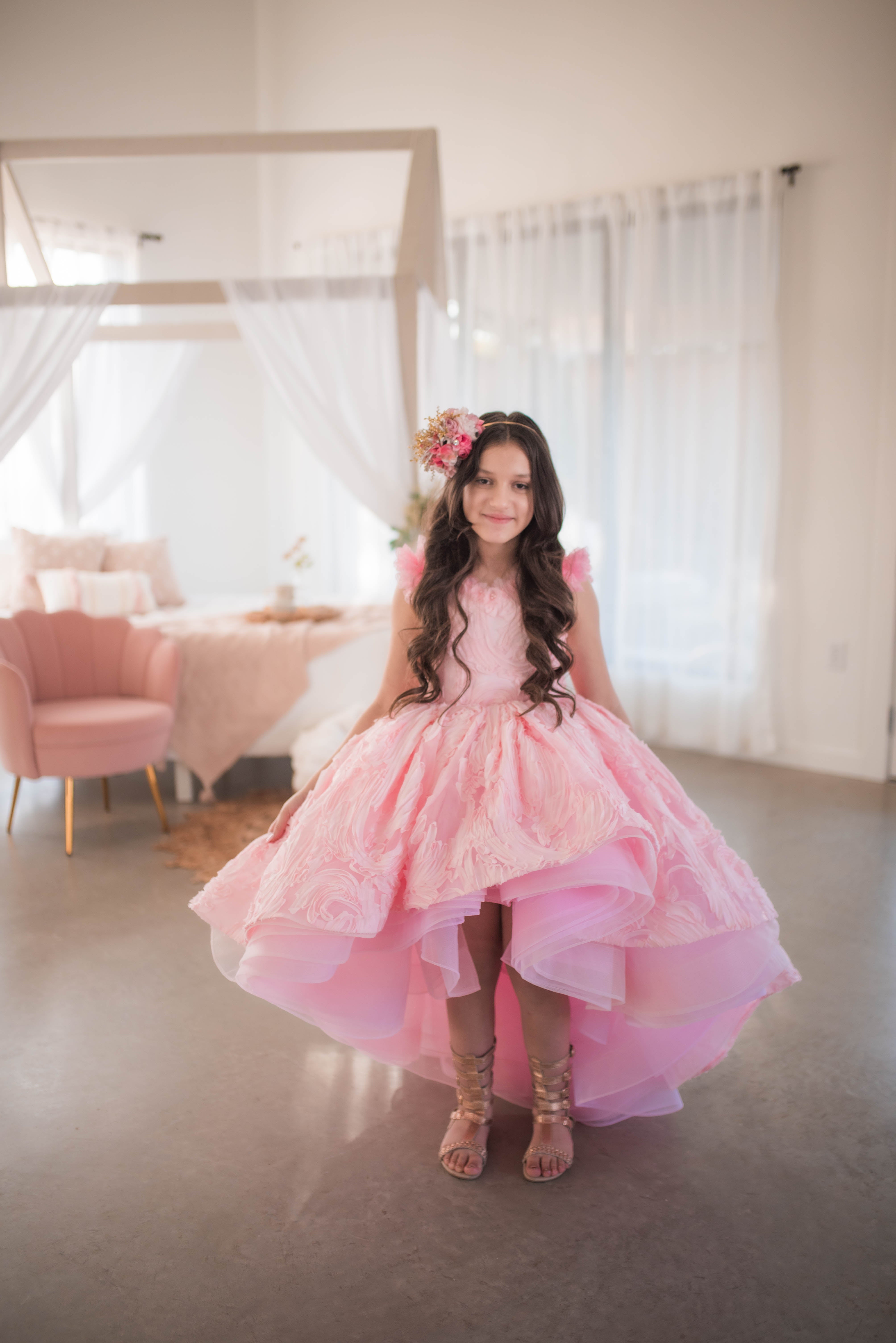 "Posy"- High Low Length Dress (5 Year - Petite 7 Year)