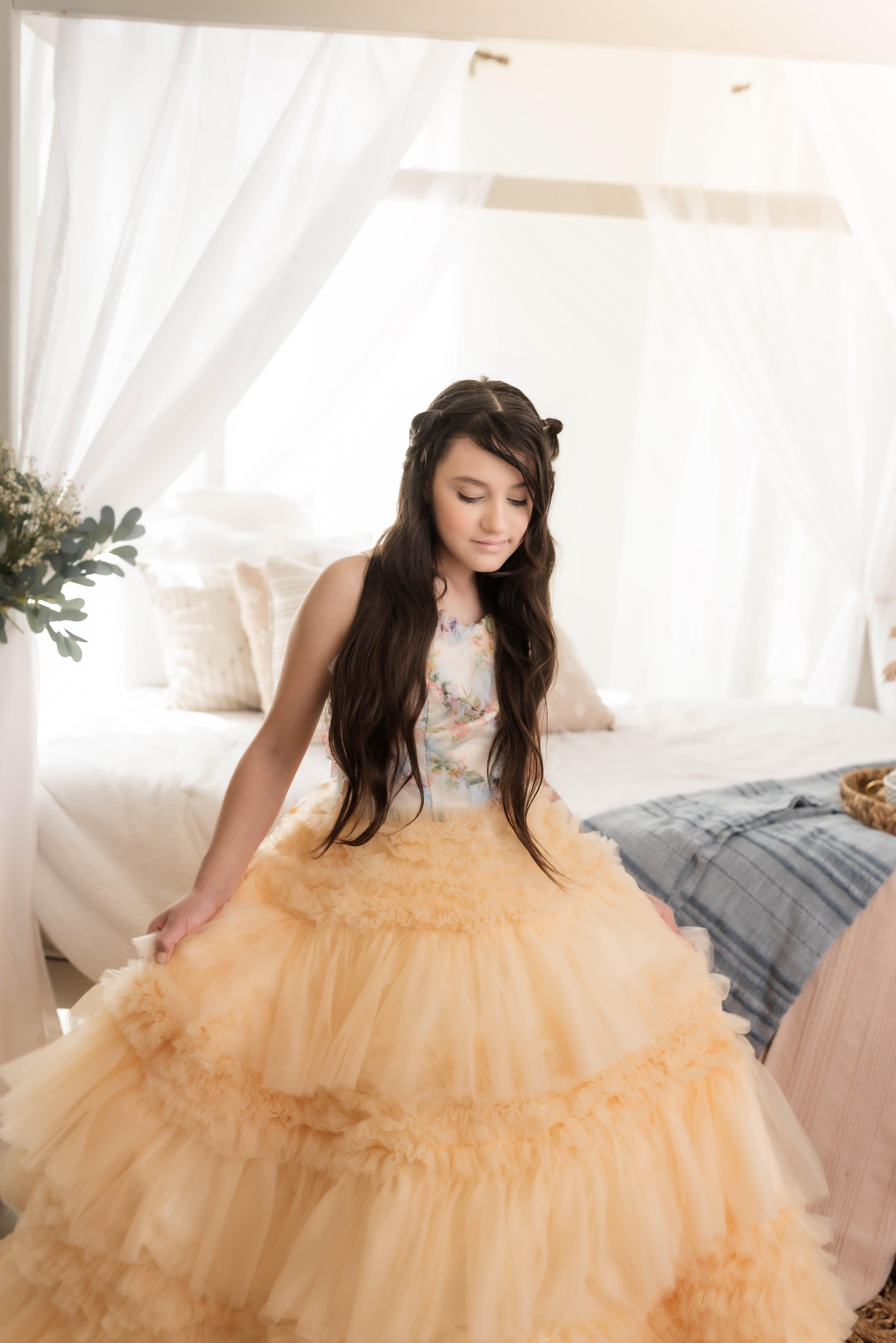 New "Meadow Bloom" Couture Floor length gown (11 Year - Petite 16 Year)