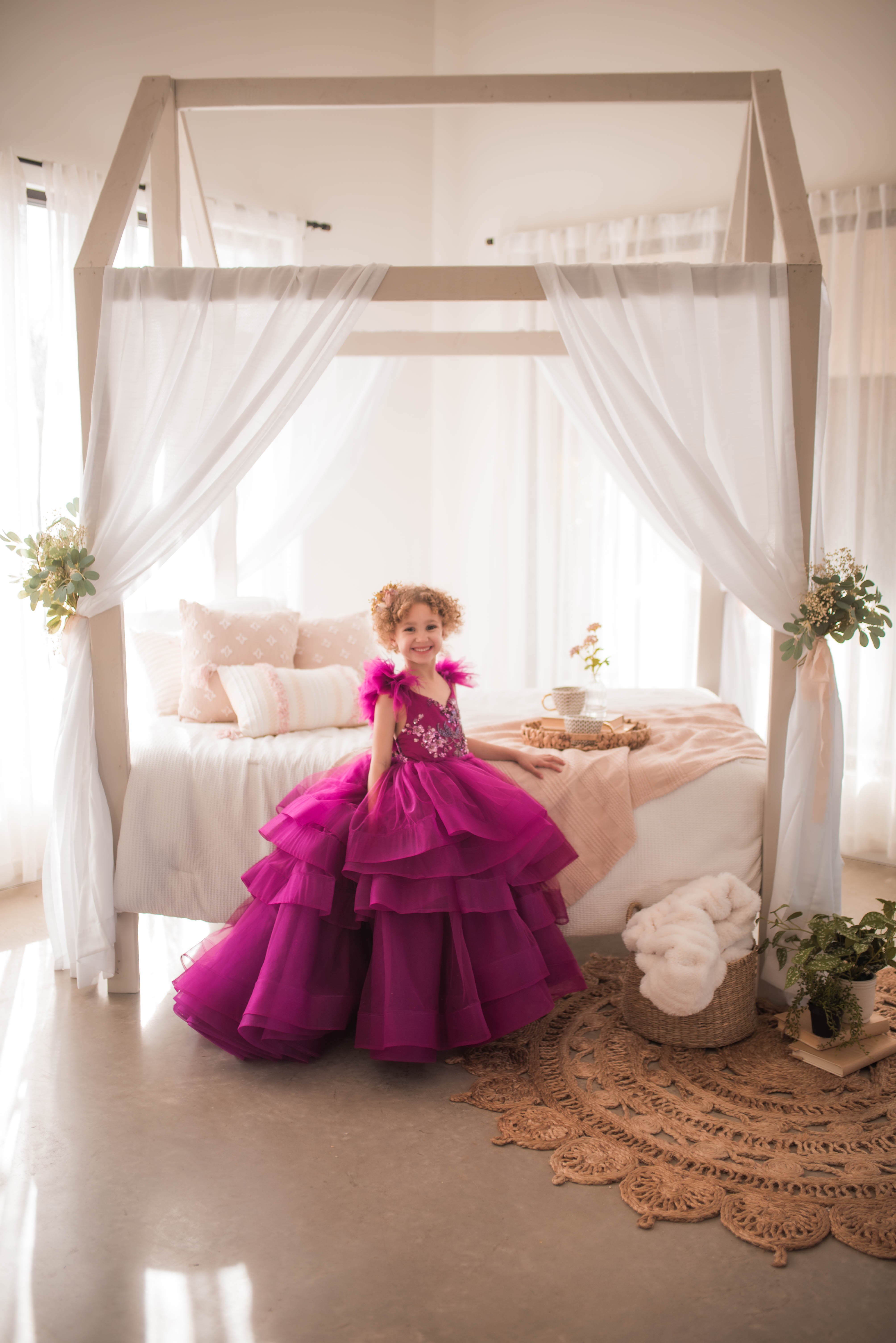 "Dazzling Merlot" -Toddler Floor Length Gown - (3-5 year)