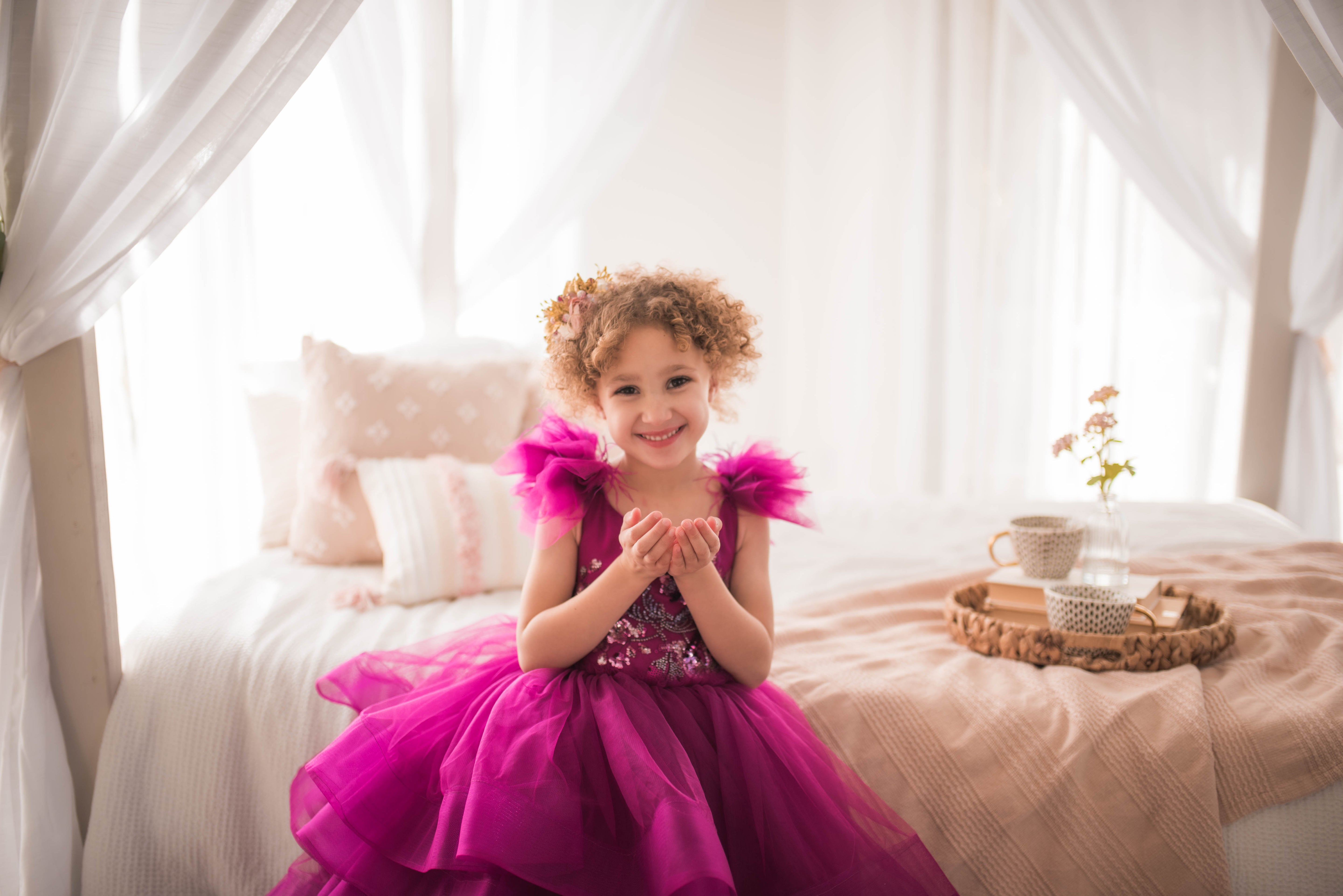 "Dazzling Merlot" -Toddler Floor Length Gown - (3-5 year)