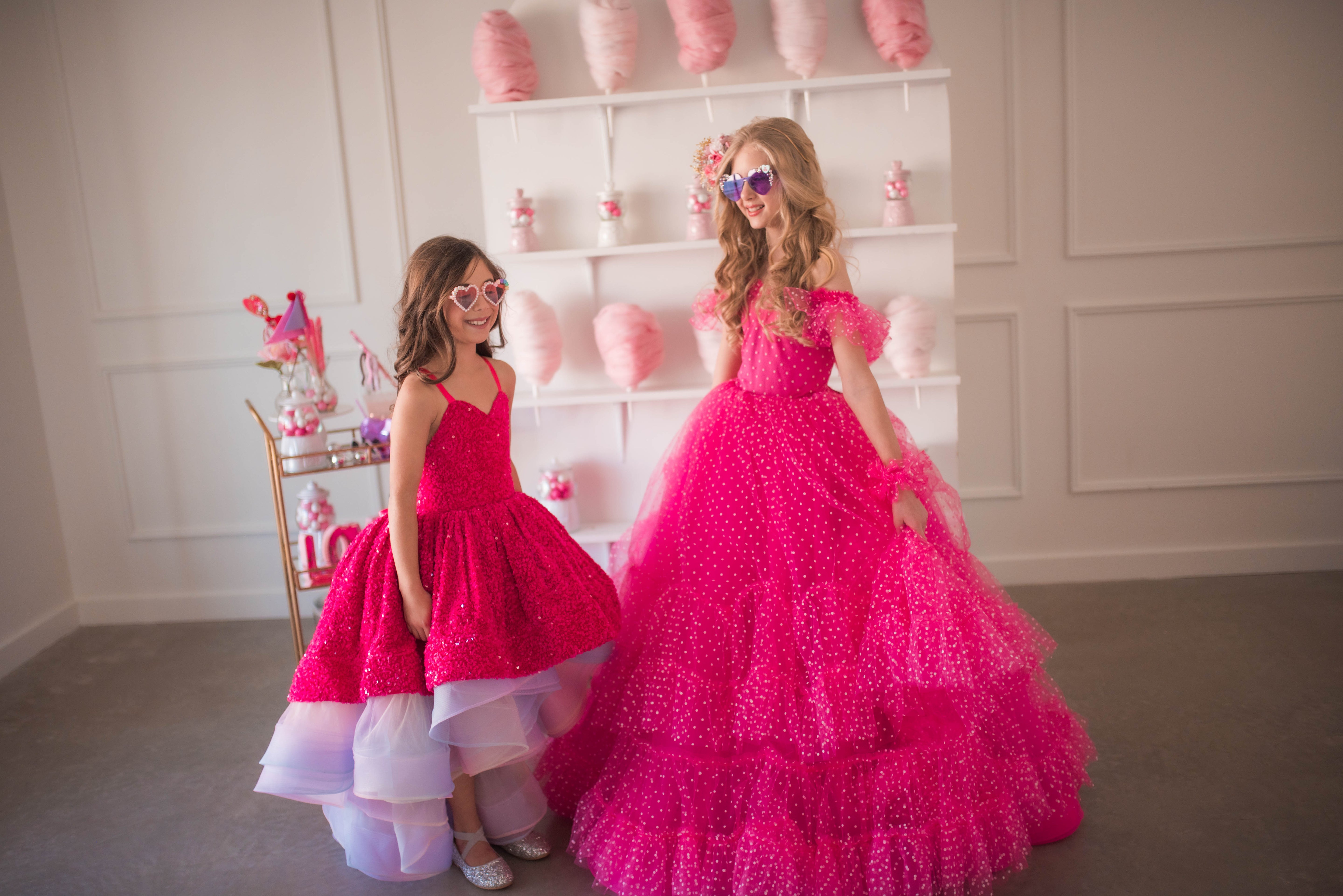 Swish Dots Couture Gown -pink- Floor length dress (12 Year - 14 Year)