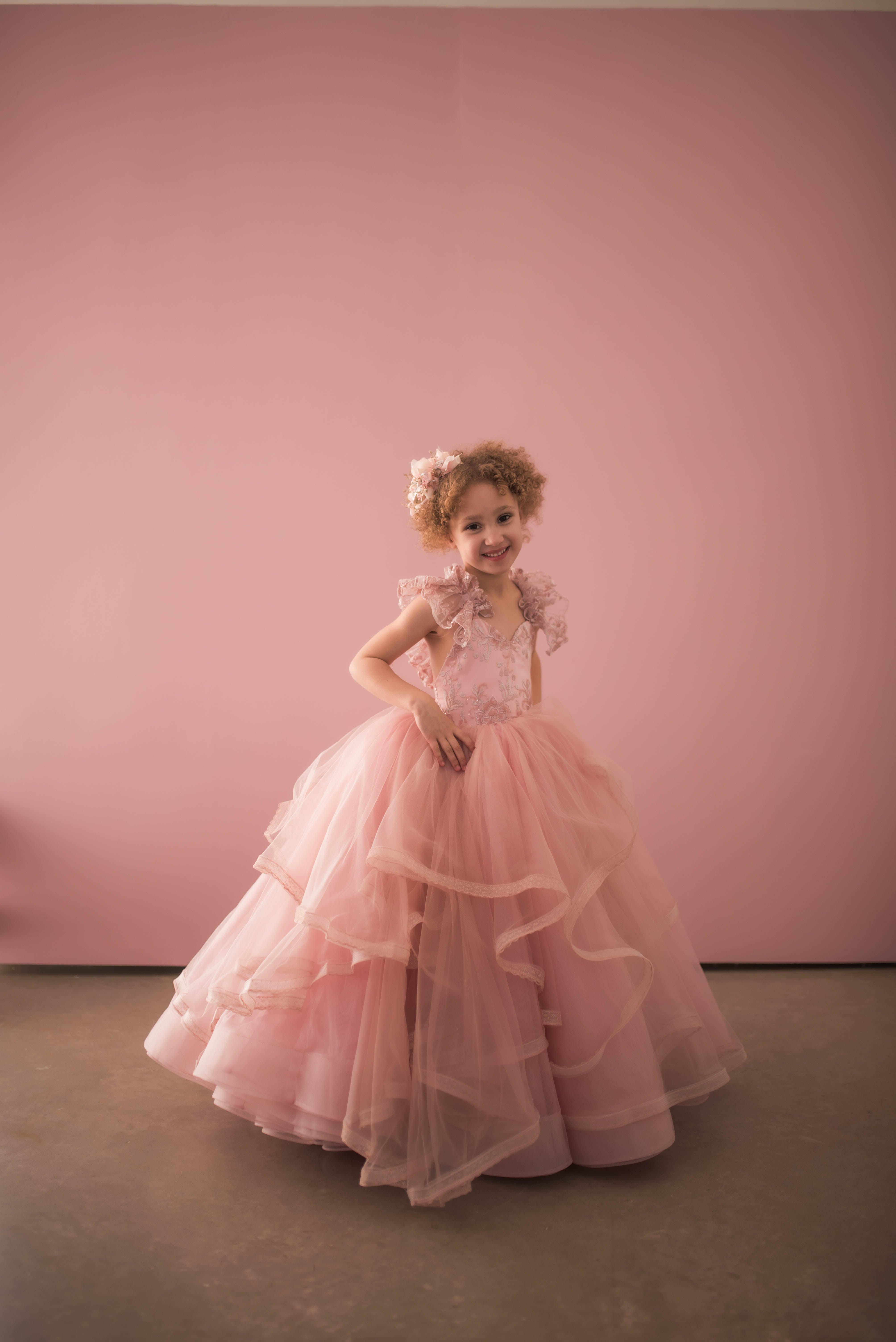 RTS EUC RETIRED RENTAL "Rosy Reverie" -Toddler Floor Length Gown - (3-5 year)