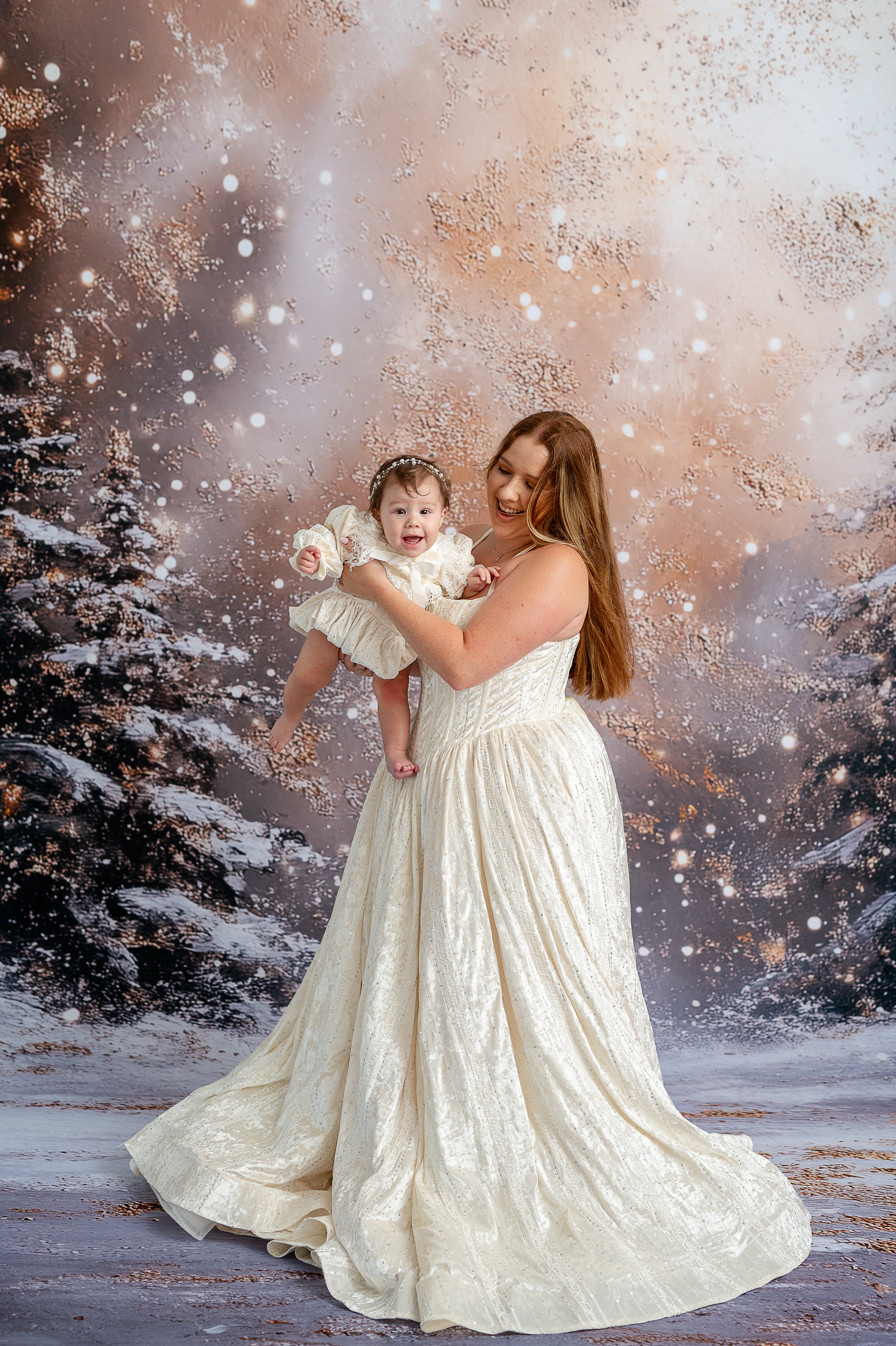 Clara Velvet Gown holiday dress for photography sessions, elegant teen and adult gowns perfect for photoshoots.
