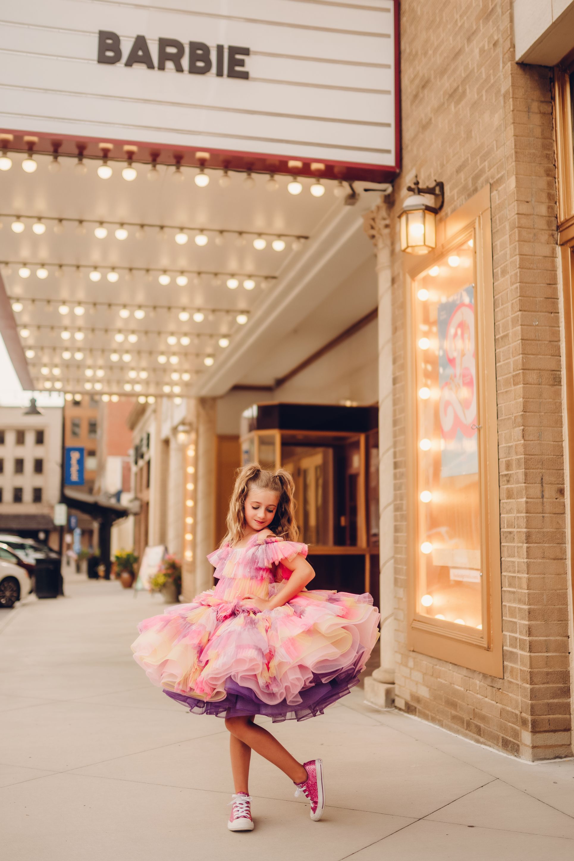 "Sunset Sorbet" petal Length Dress ( 6 Year - Petite 7 Year)-