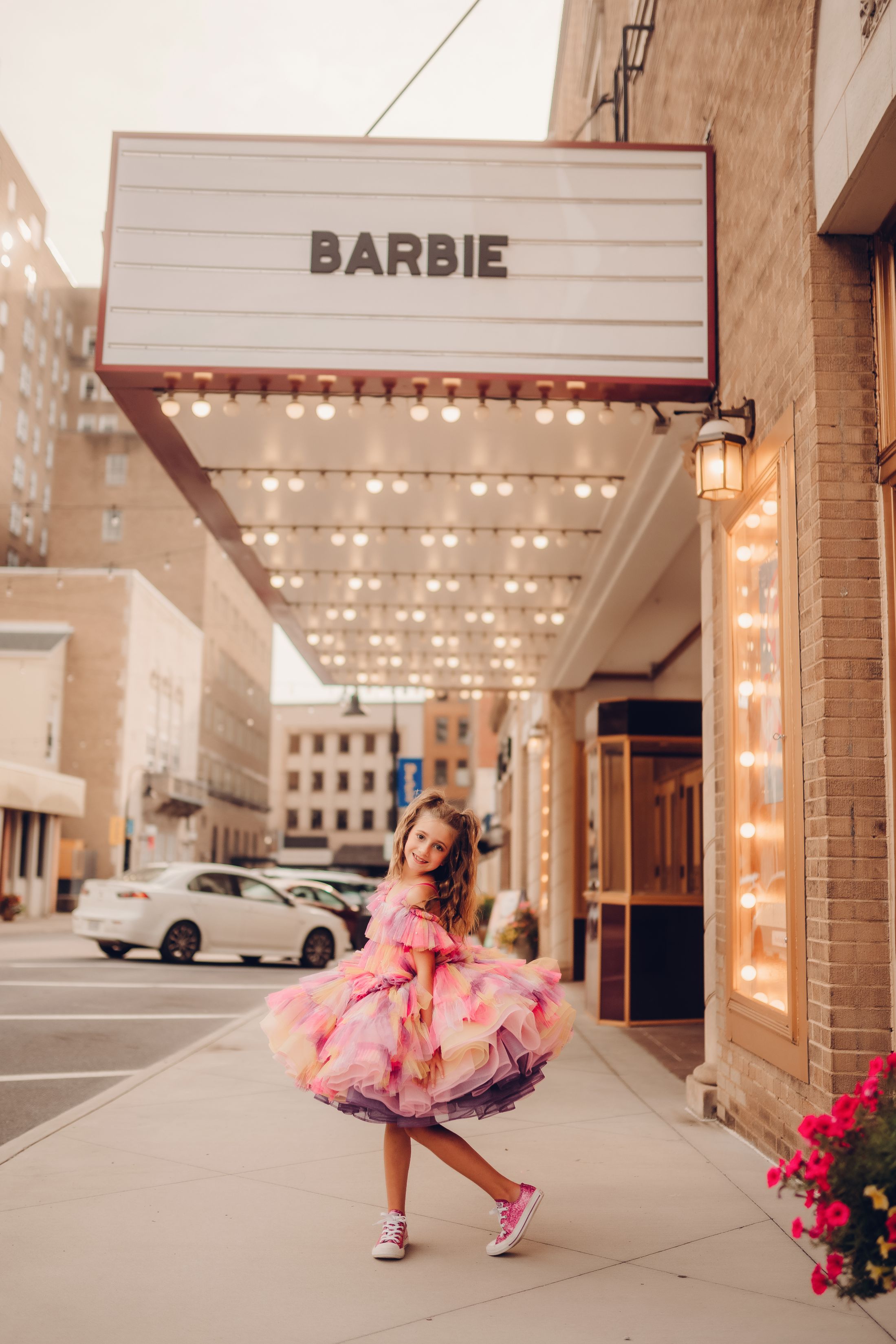 "Sunset Sorbet" petal Length Dress ( 6 Year - Petite 7 Year)-