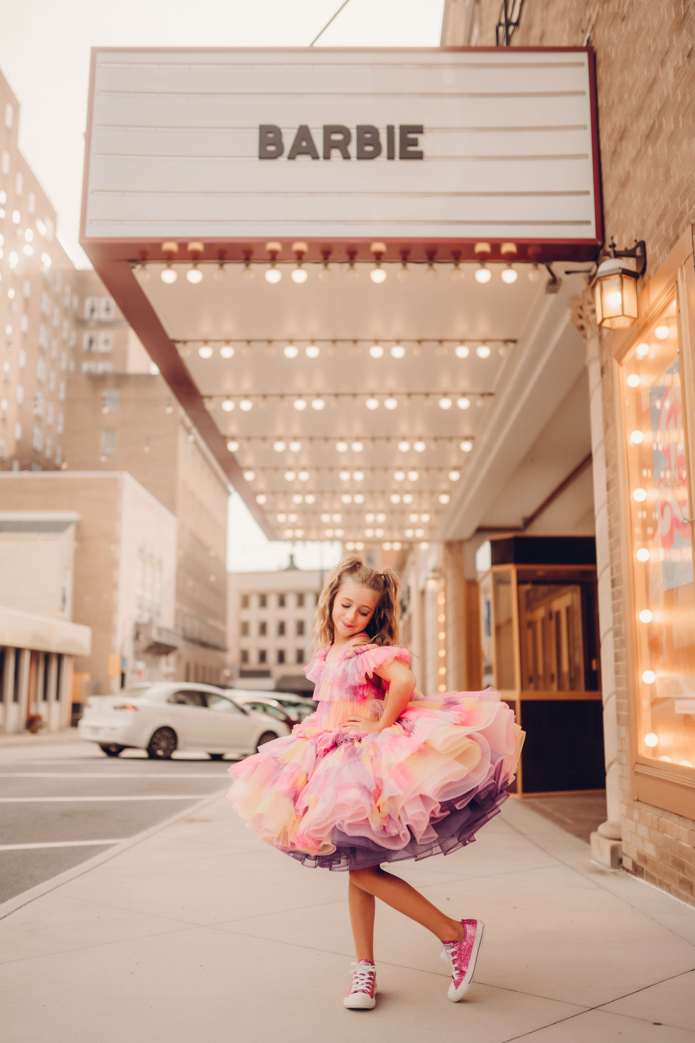 "Sunset Sorbet" petal Length Dress ( 6 Year - Petite 7 Year)-