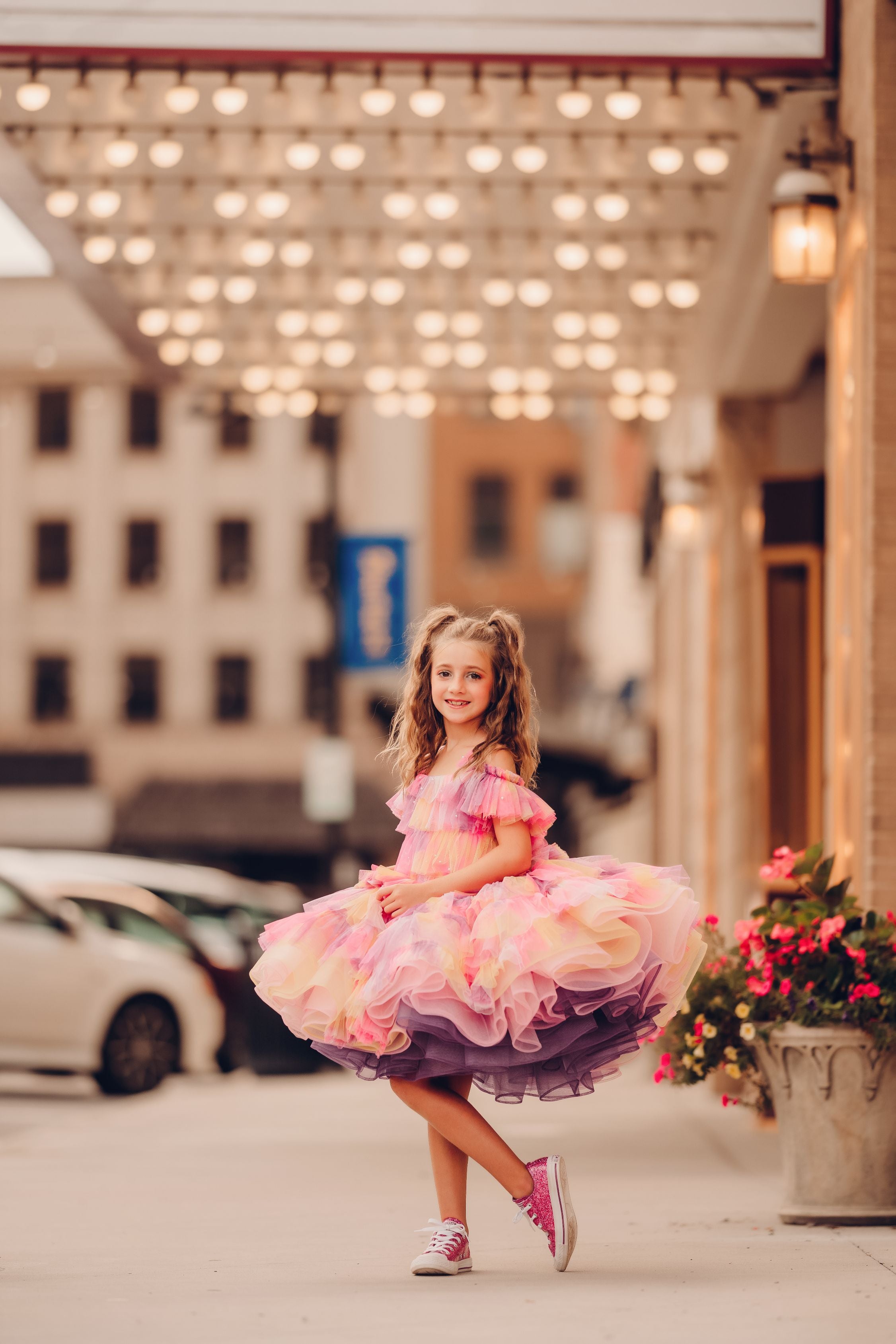 "Sunset Sorbet" petal Length Dress ( 6 Year - Petite 7 Year)-