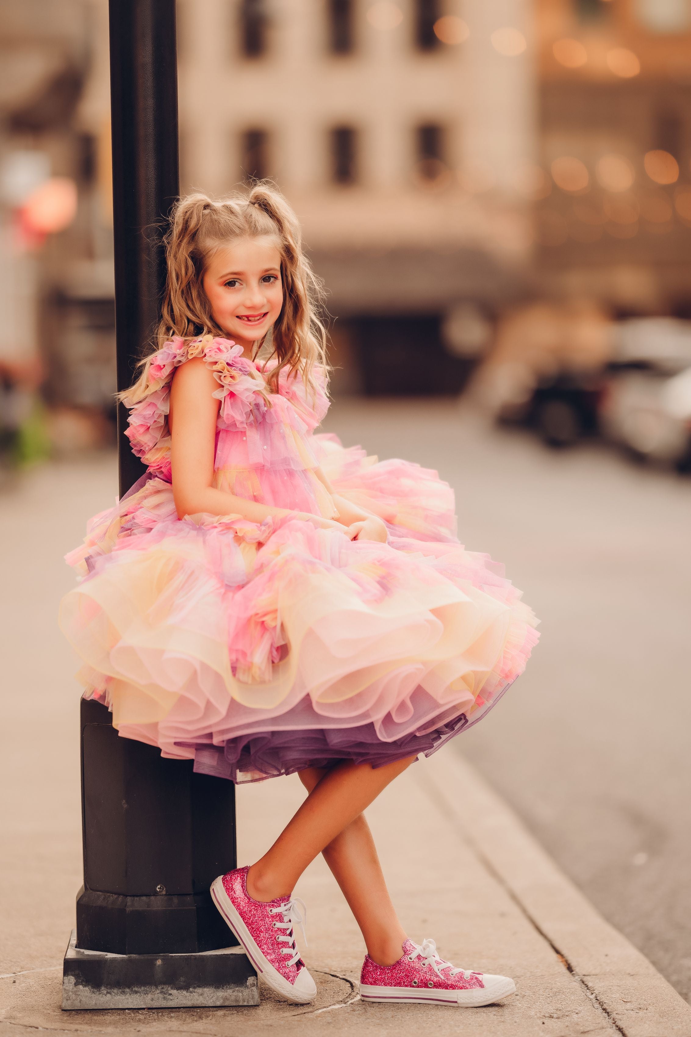 "Sunset Sorbet" petal Length Dress ( 6 Year - Petite 7 Year)-