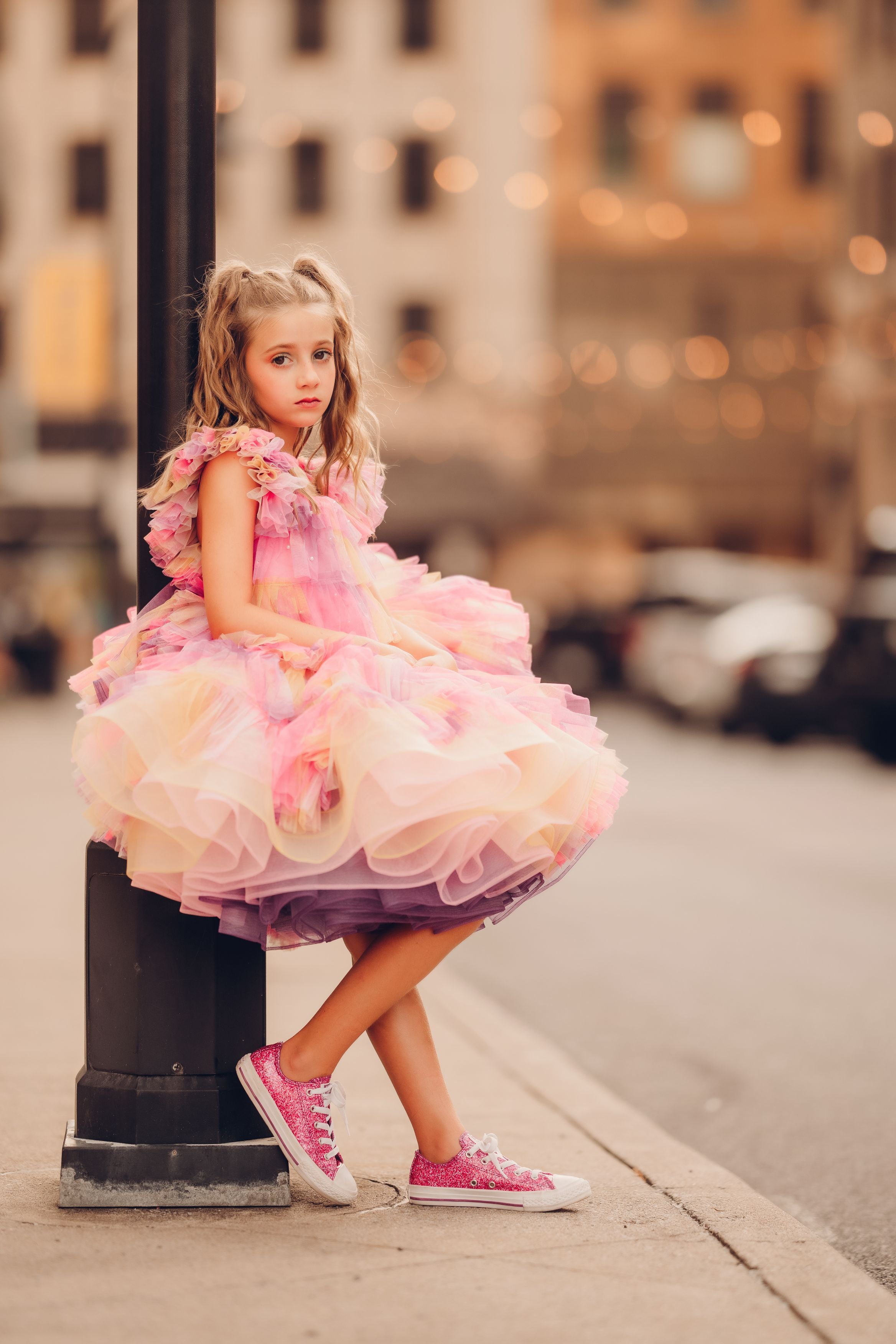 "Sunset Sorbet" petal Length Dress ( 6 Year - Petite 7 Year)-