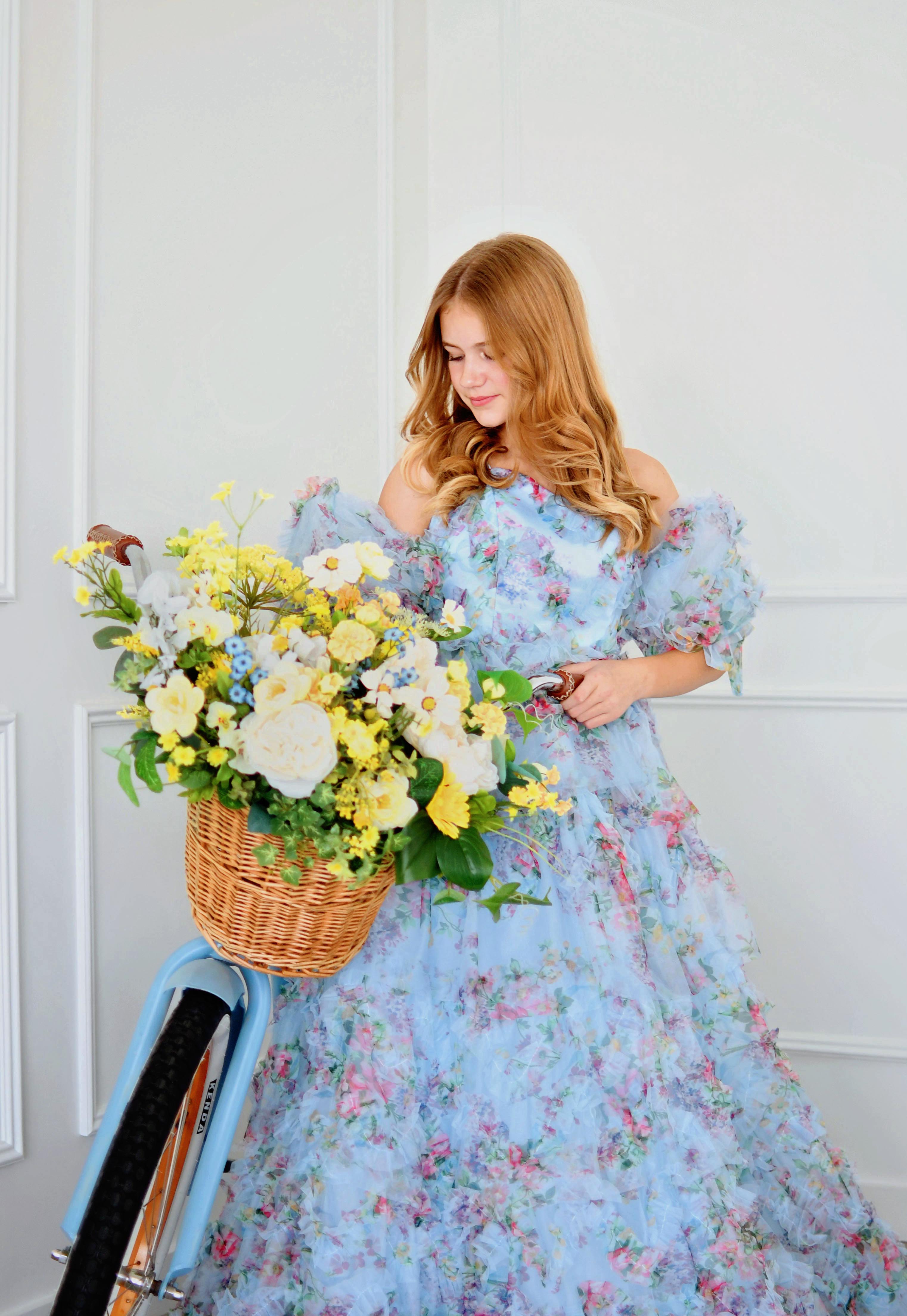 "Fancy Mae" Chiffon FLOOR LENGTH DRESS Editorial Dress, Couture Gown, Special Occasion Dress Custom colors avaialble
