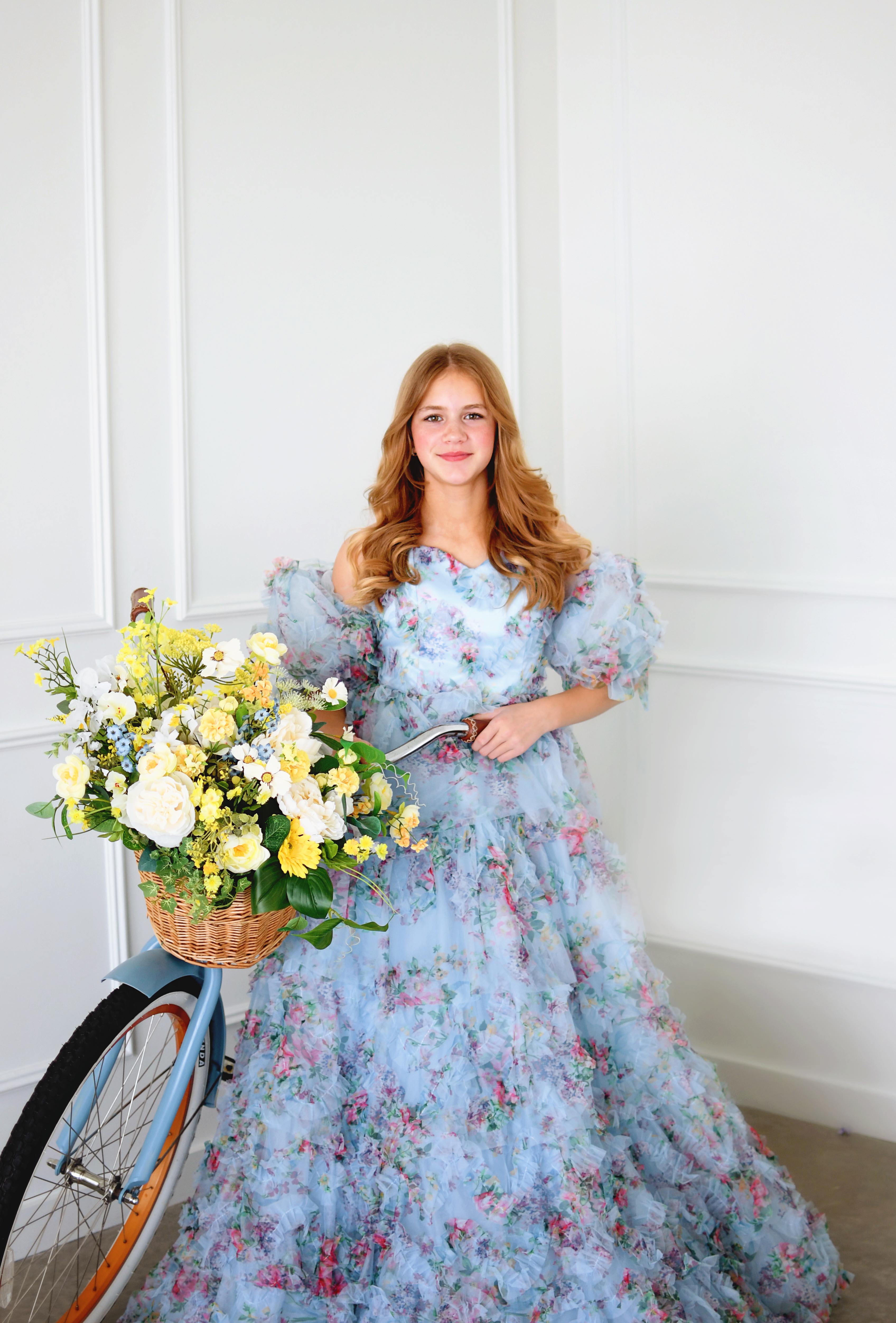 "Fancy Mae" Chiffon FLOOR LENGTH DRESS Editorial Dress, Couture Gown, Special Occasion Dress Custom colors avaialble