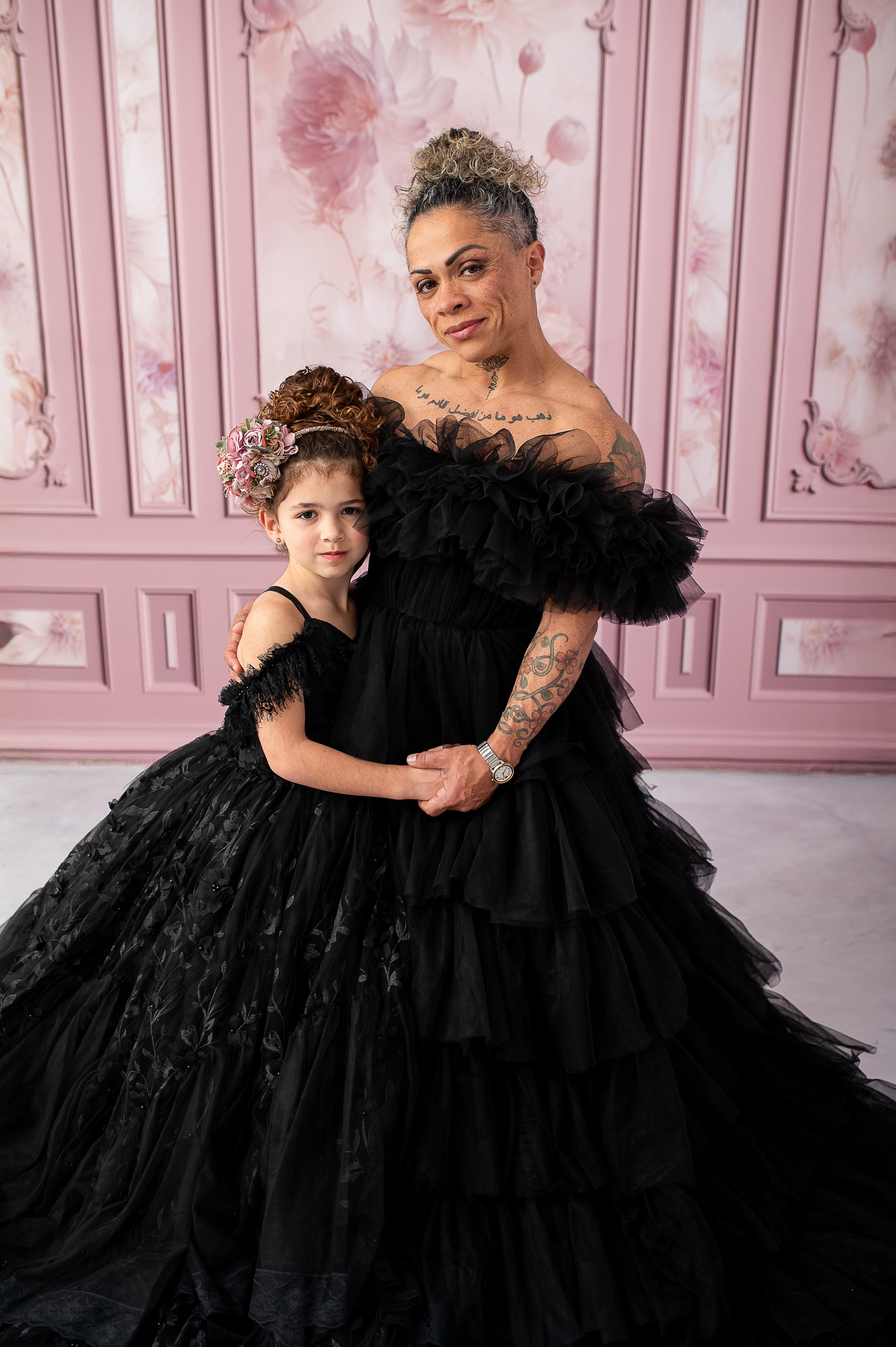 AURORA Floor Long Couture Rental Gown Black (11 year-Pettie Adult 4)