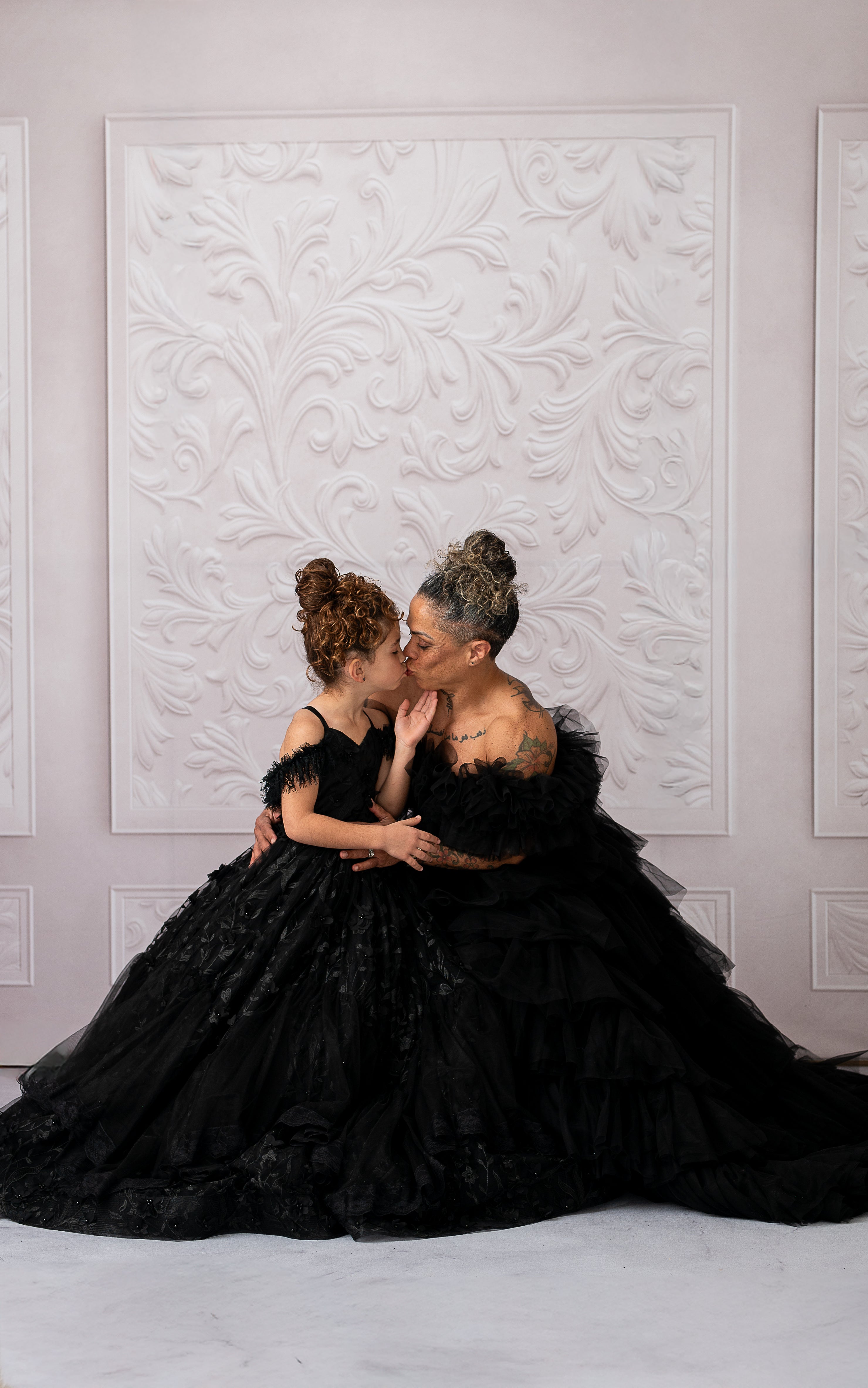 AURORA Floor Long Couture Rental Gown Black (11 year-Pettie Adult 4)