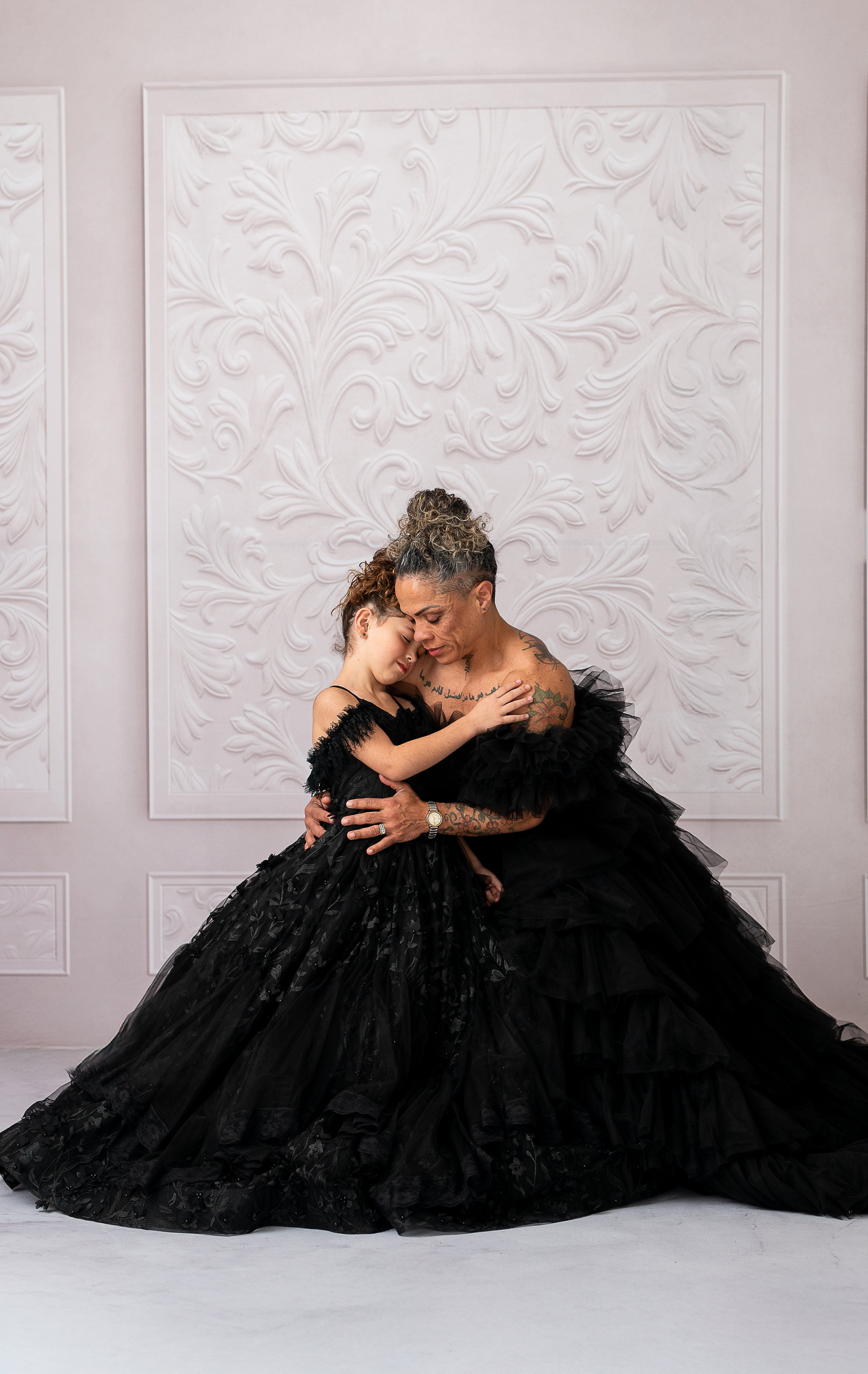 AURORA Floor Long Couture Rental Gown Black (11 year-Pettie Adult 4)