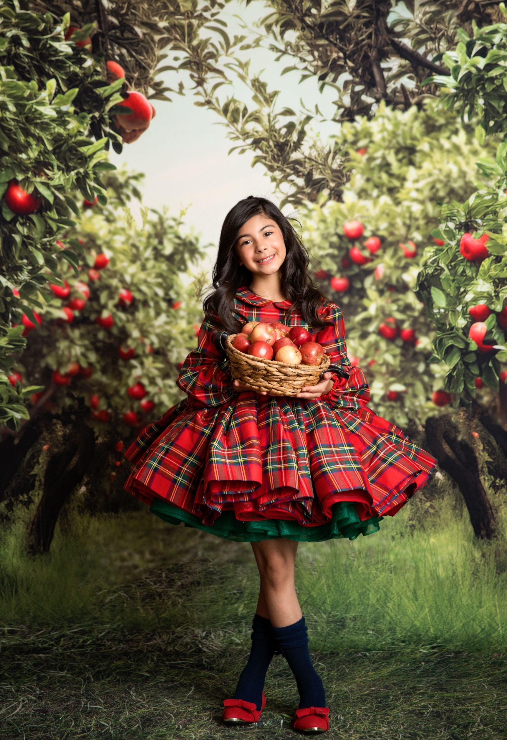 vintage plaid dress Couture gown rental: "Darling Plaid" Red Vintage Dress Sleeve ( 5 Year