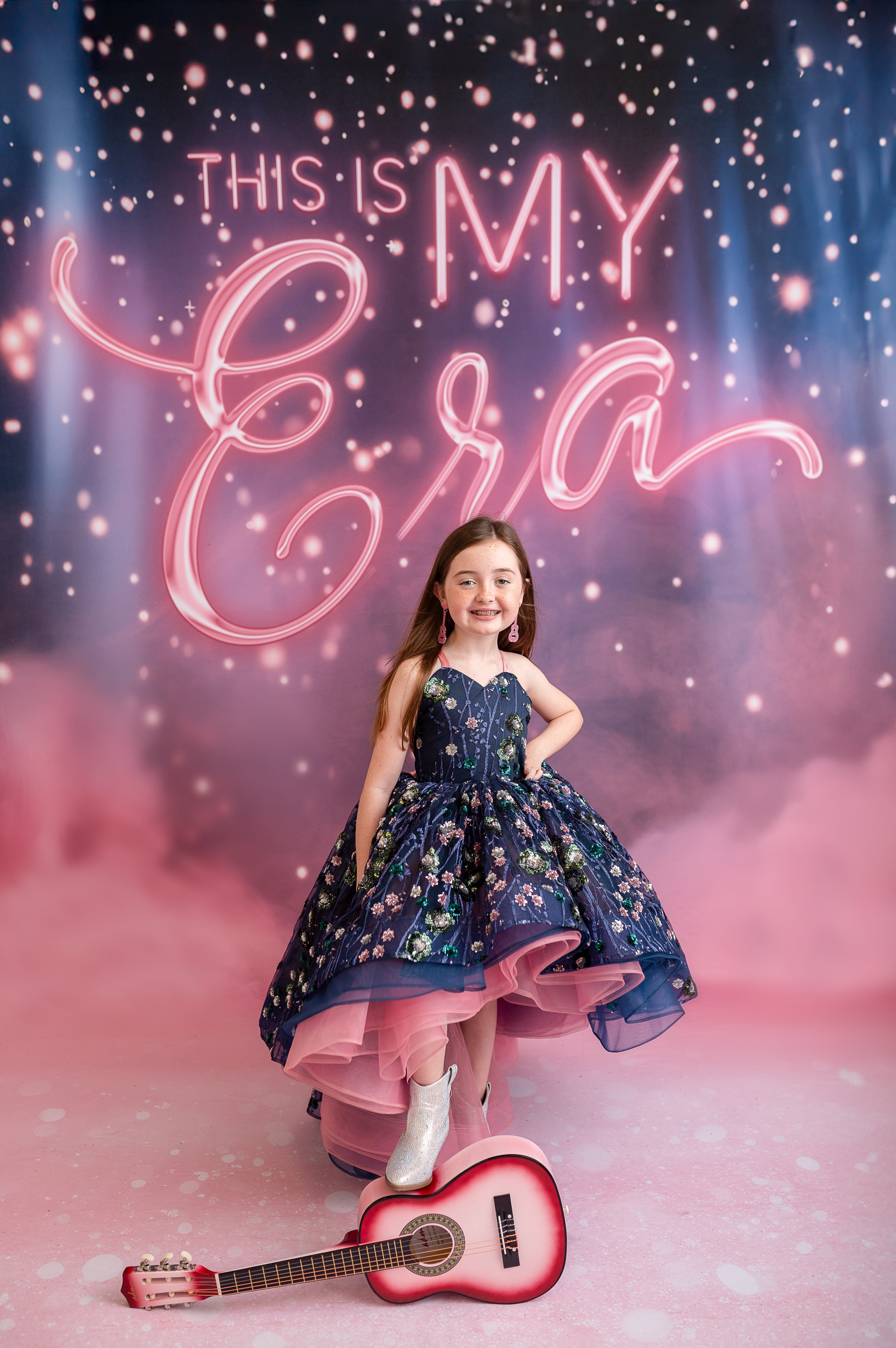 "Midnight Garden" - High Low Length Dress + cape ( 7 Year - Petite 9 Year)