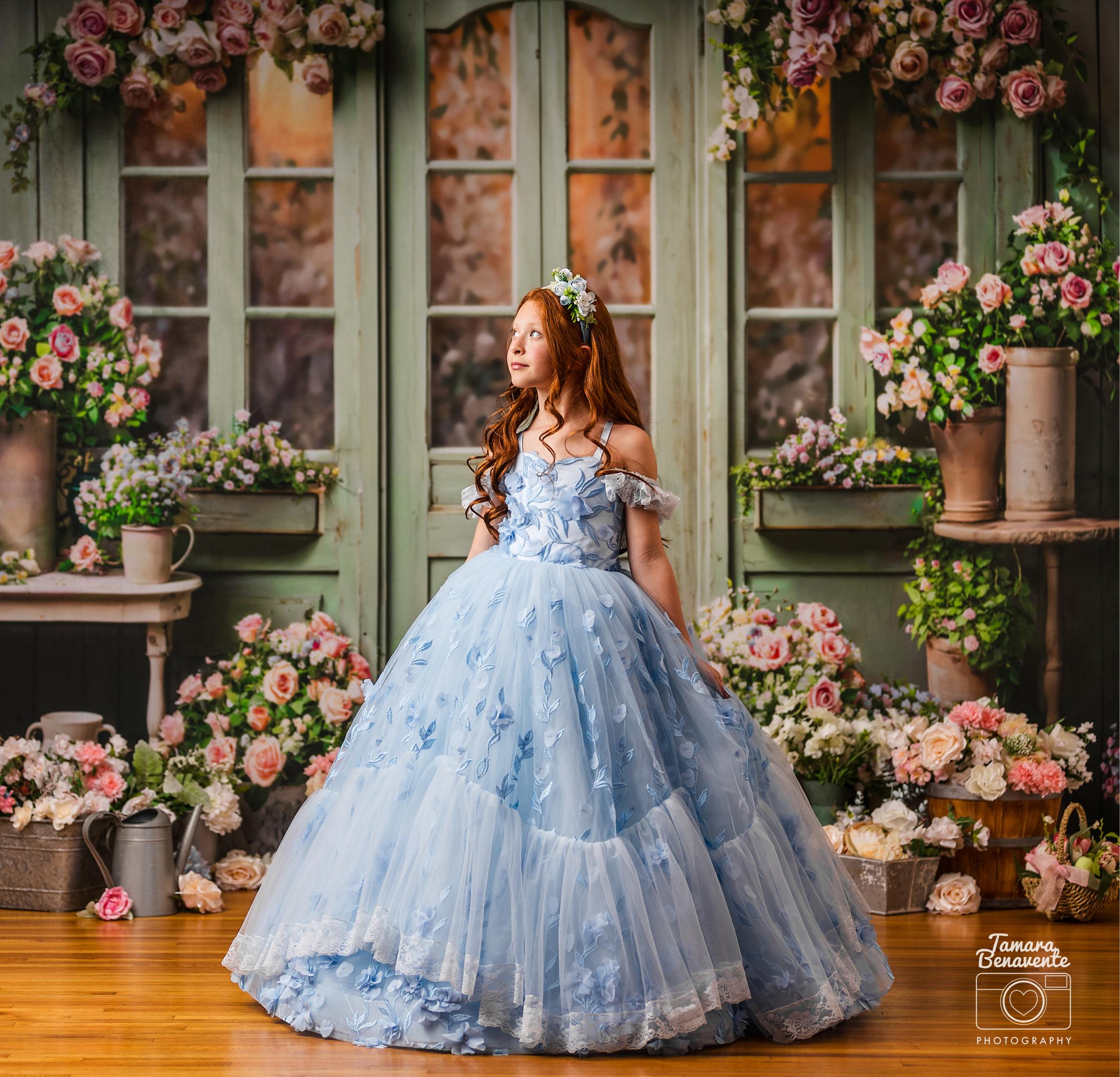 Madeleine- floor long gown -Off shoulder details (6 Year-7 year)