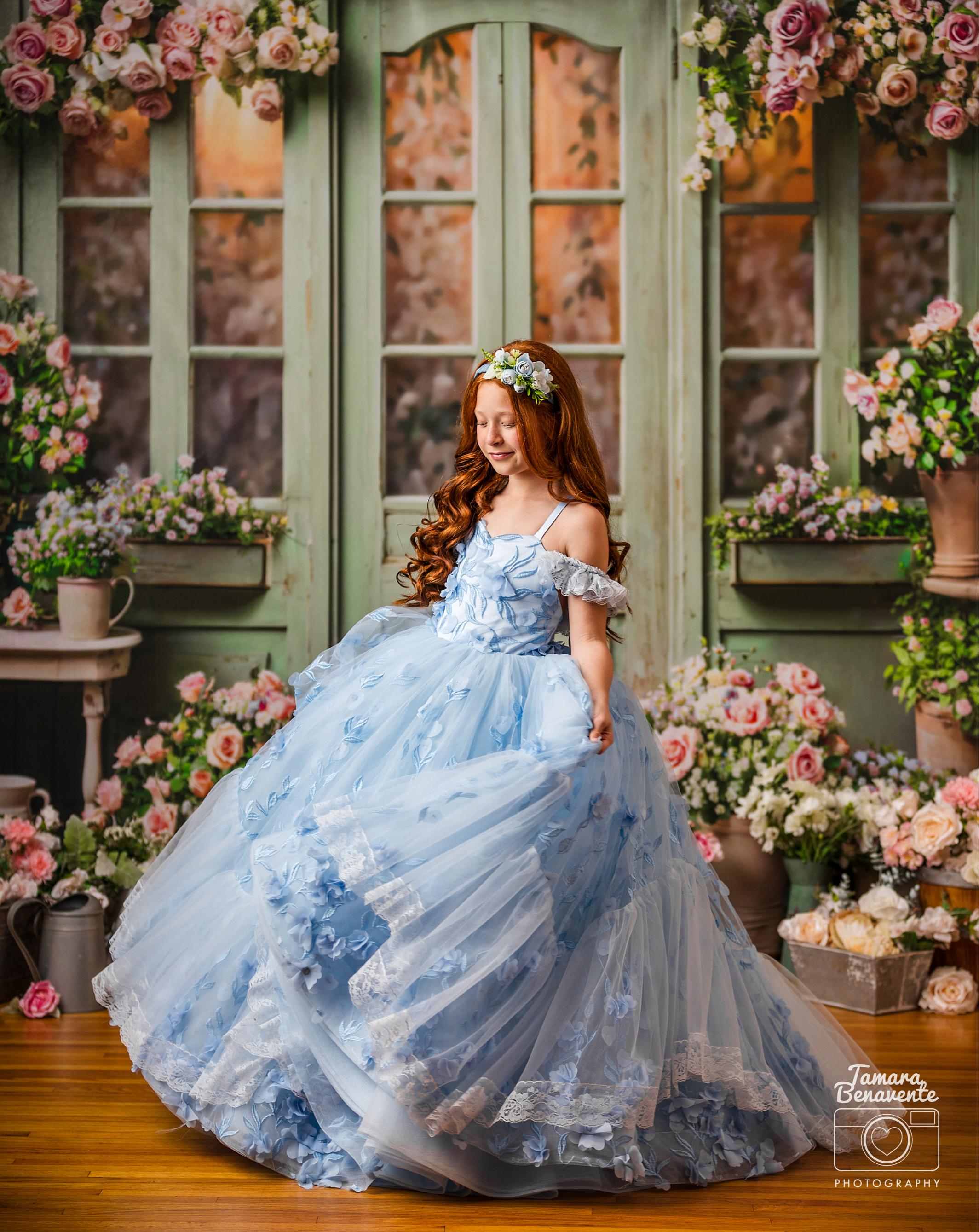 Madeleine- floor long gown -Off shoulder details (6 Year-7 year)