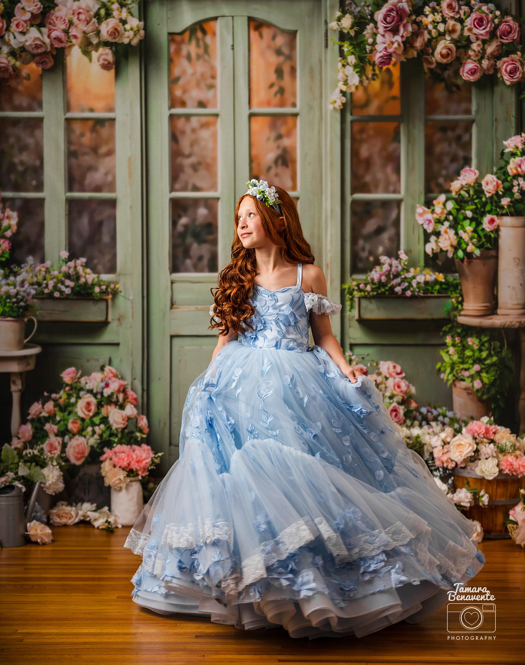 Madeleine- floor long gown -Off shoulder details (6 Year-7 year)
