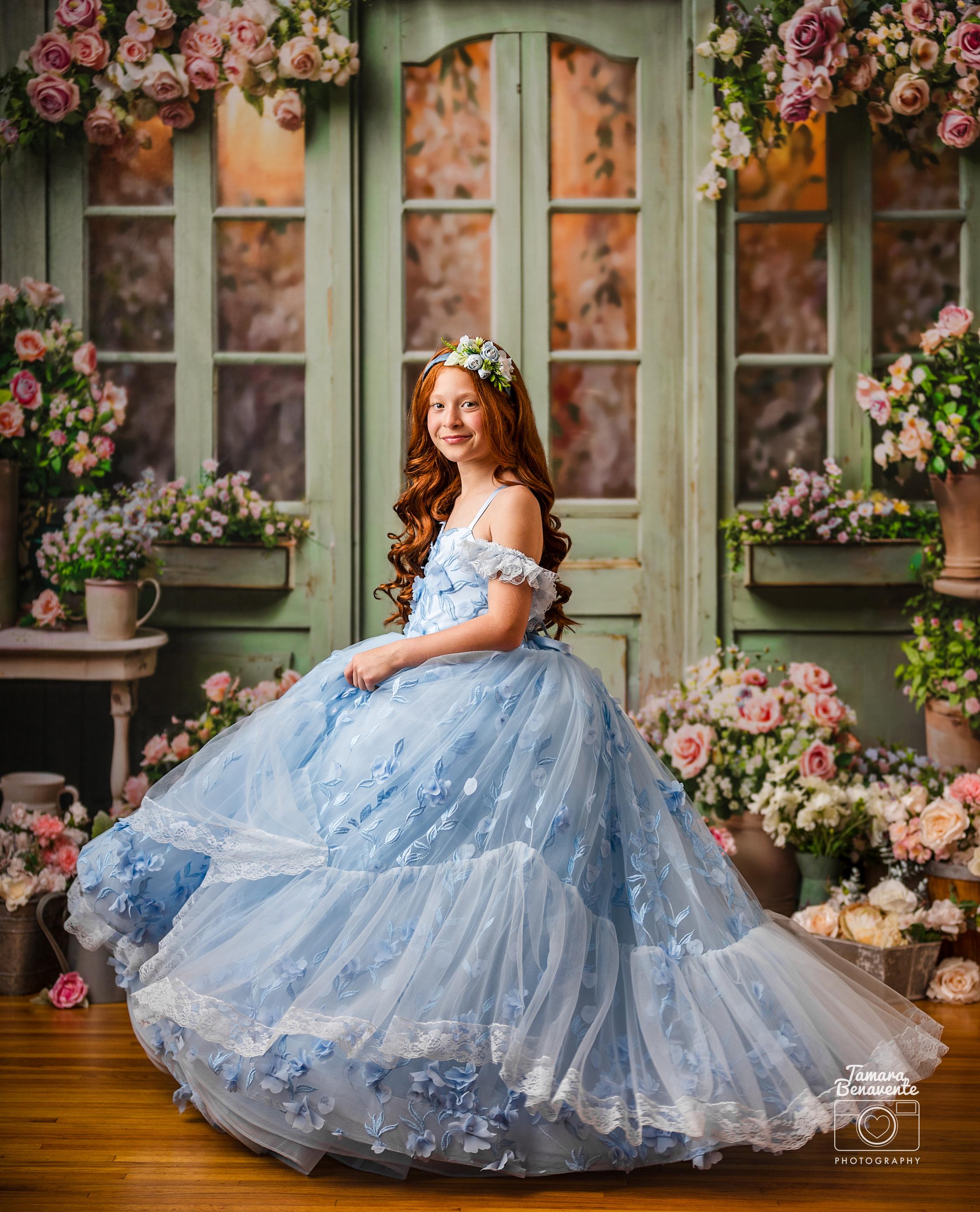 Madeleine- floor long gown -Off shoulder details (6 Year-7 year)