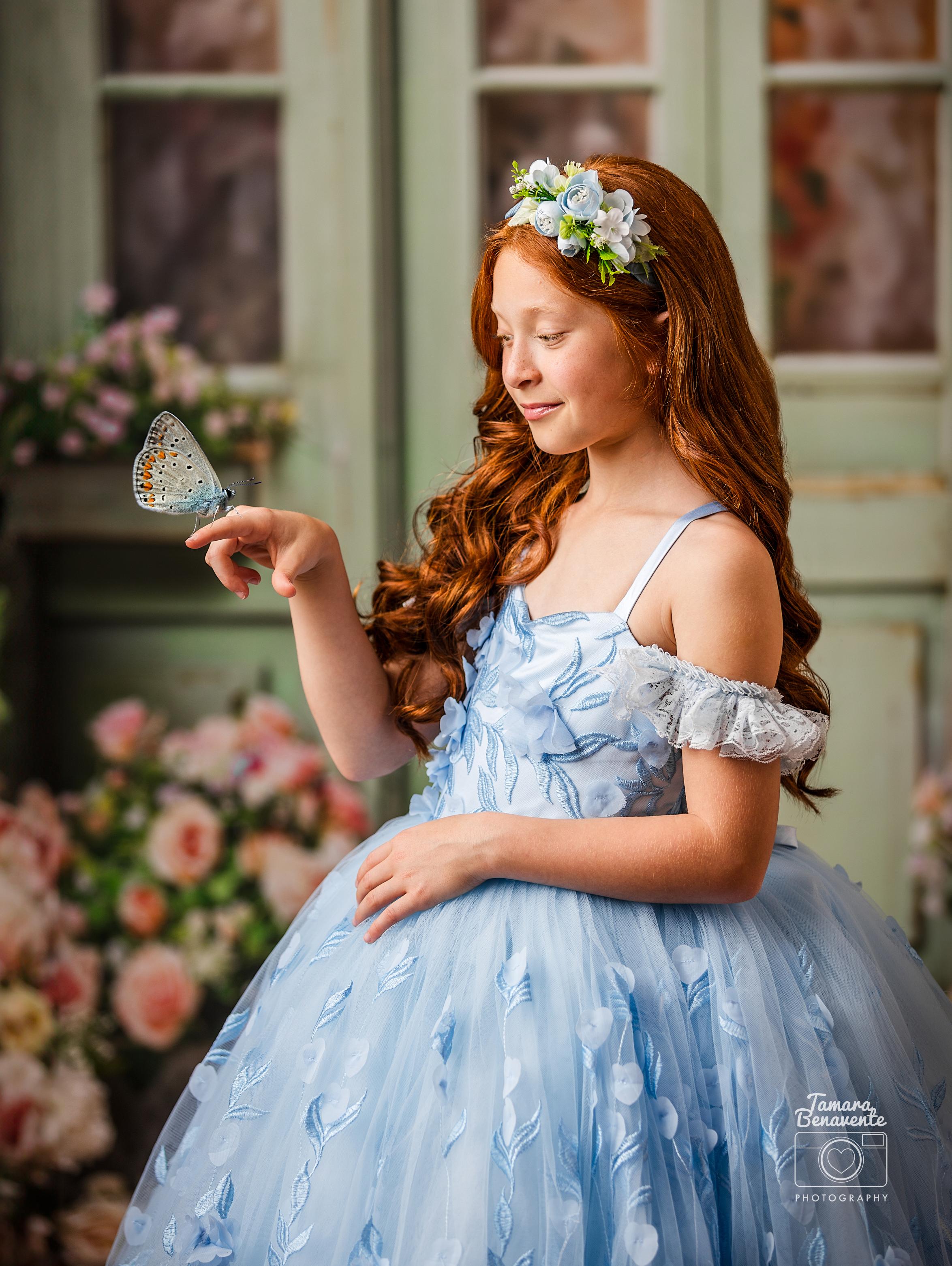 Madeleine- floor long gown -Off shoulder details (6 Year-7 year)