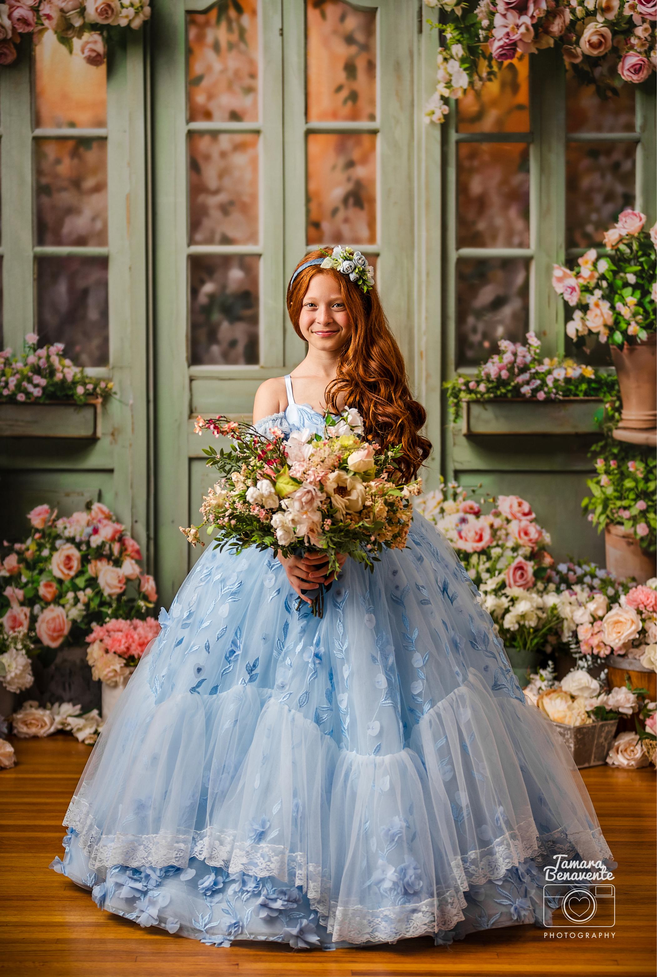 Madeleine- floor long gown -Off shoulder details (6 Year-7 year)