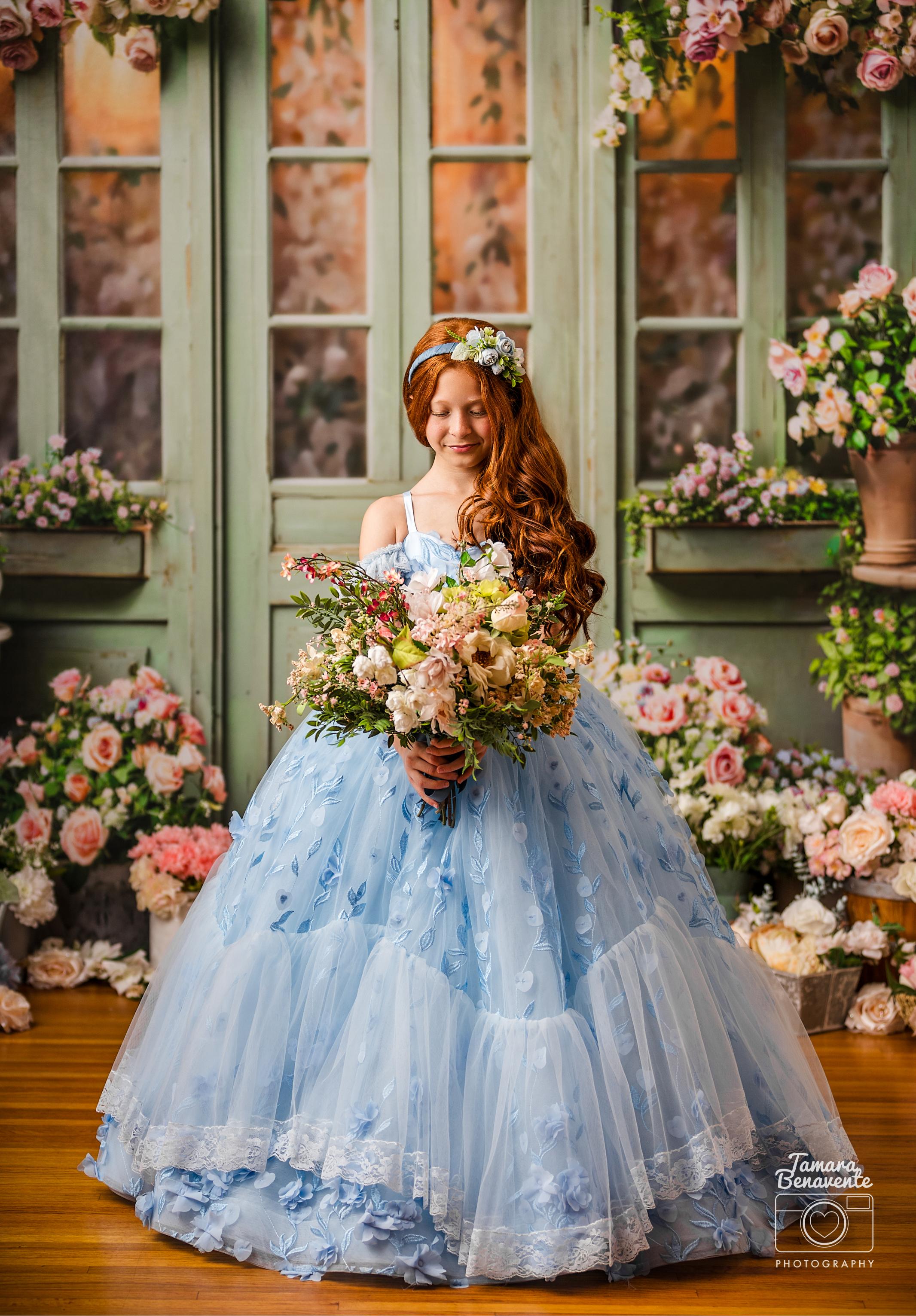 Madeleine- floor long gown -Off shoulder details (6 Year-7 year)