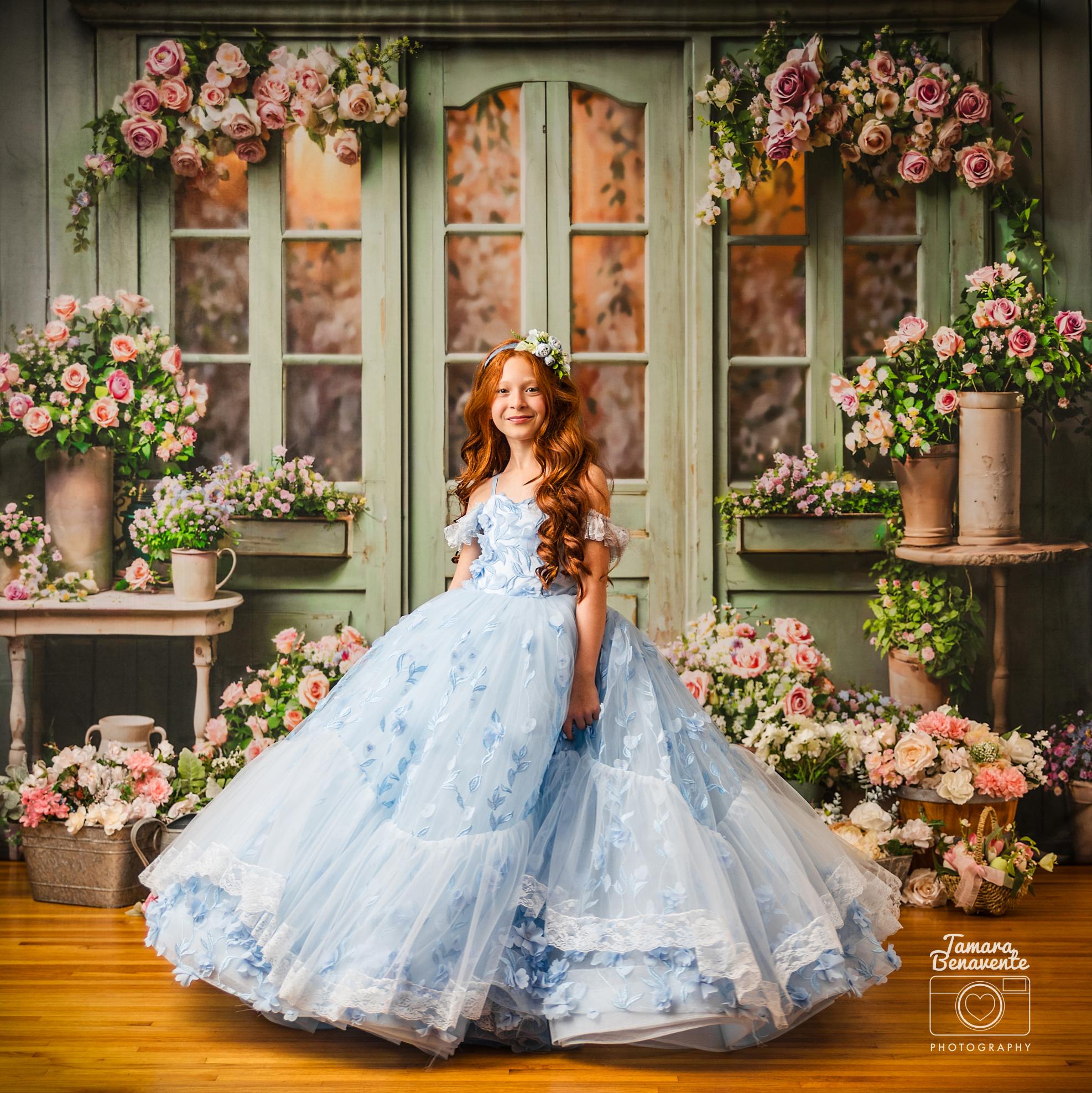 Madeleine- floor long gown -Off shoulder details (6 Year-7 year)